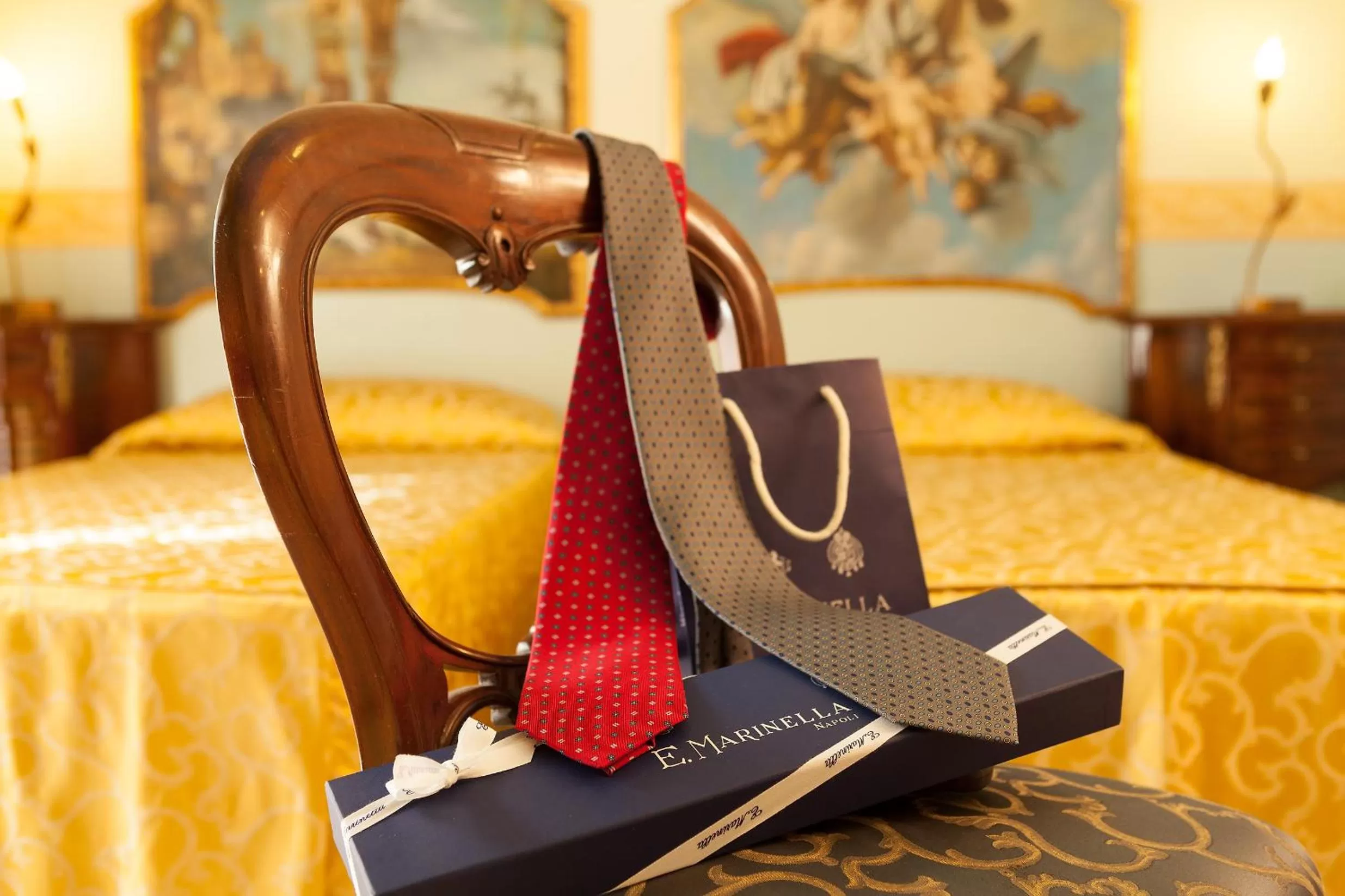 Decorative detail, Bed in Hotel Art Resort Galleria Umberto