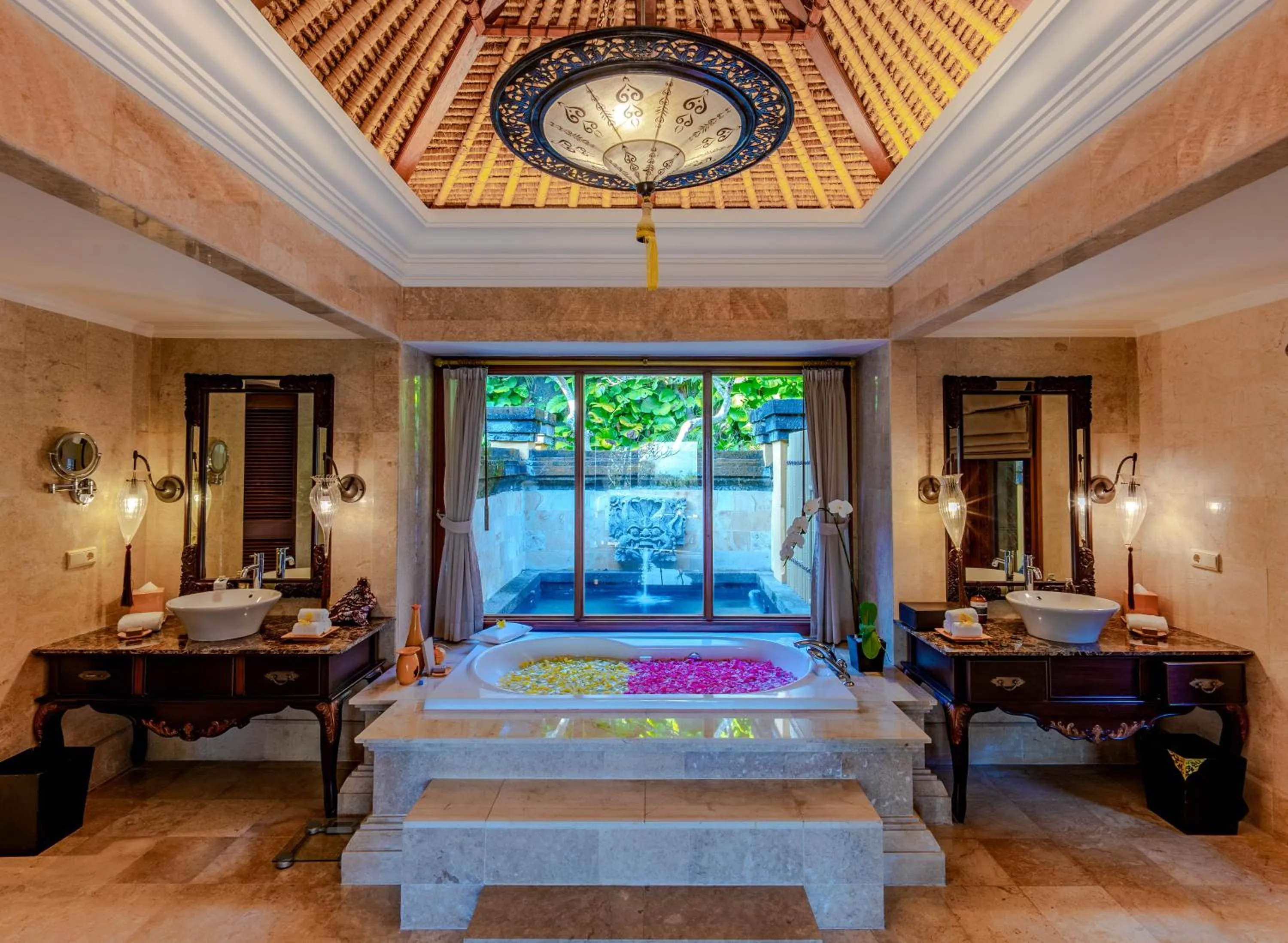 Bathroom, Bed in AYANA Villas Bali