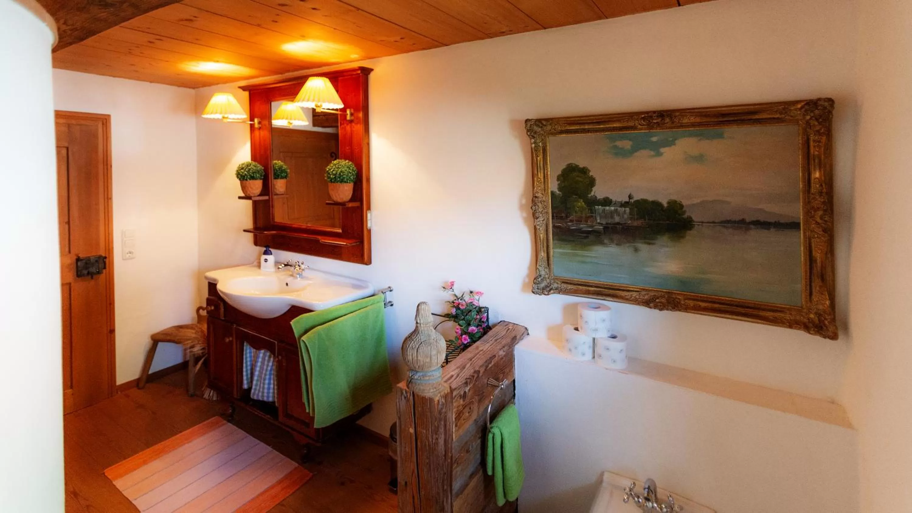 Bathroom, Bed in Biohof Hausberg