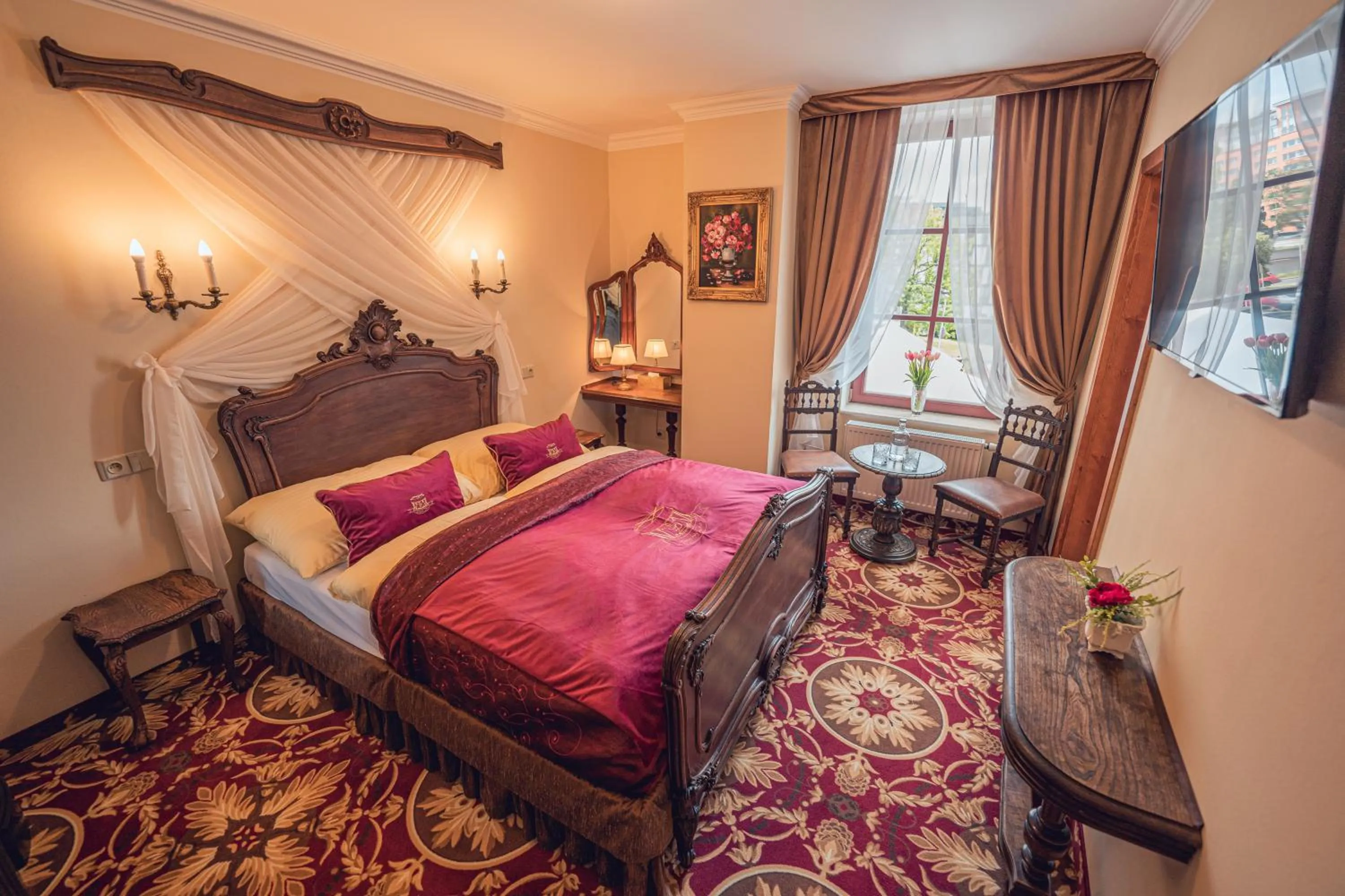 Bed in Hotel Svatojánský Dvůr