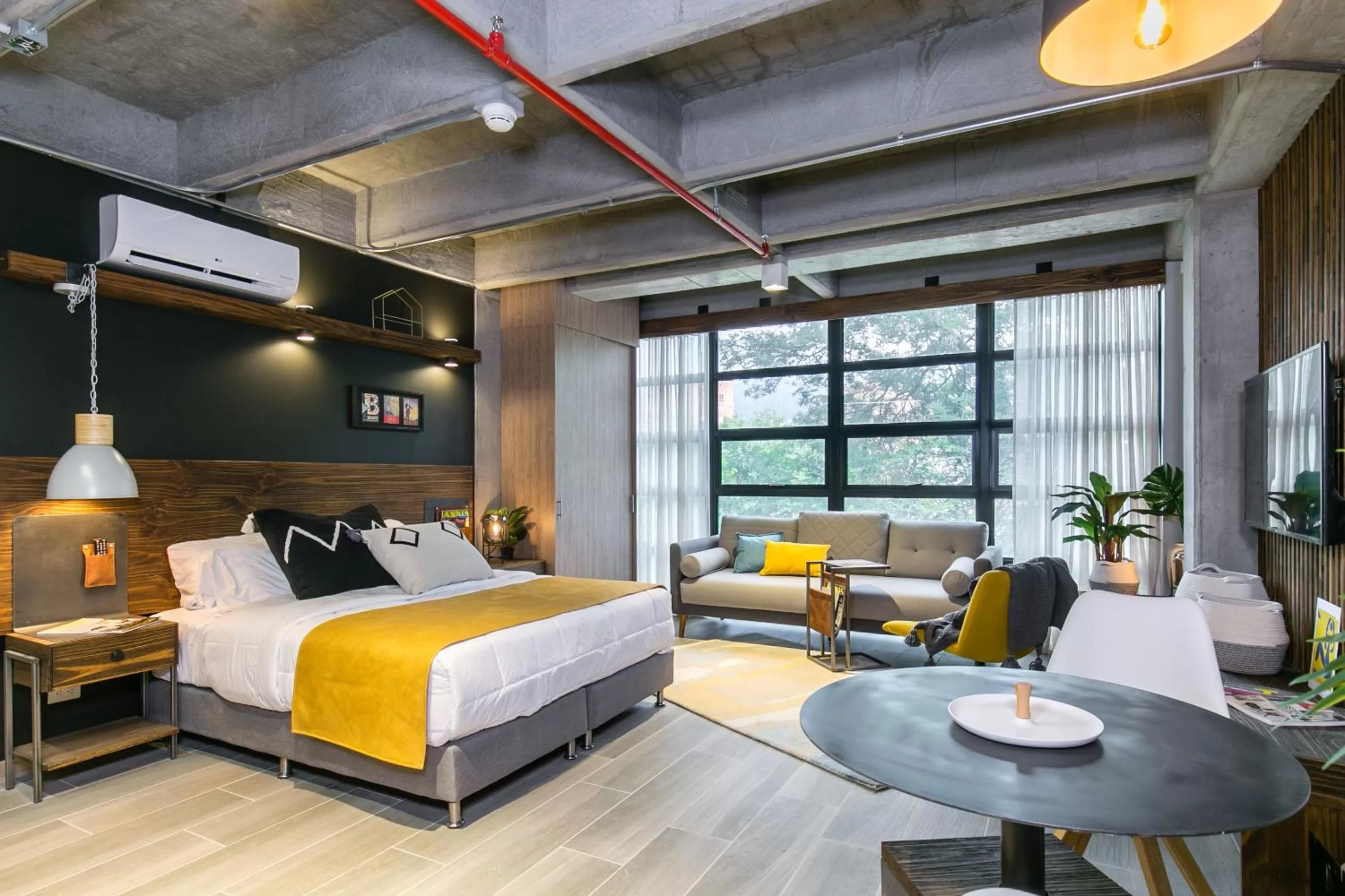 Bed in Factory Lofts Hotel