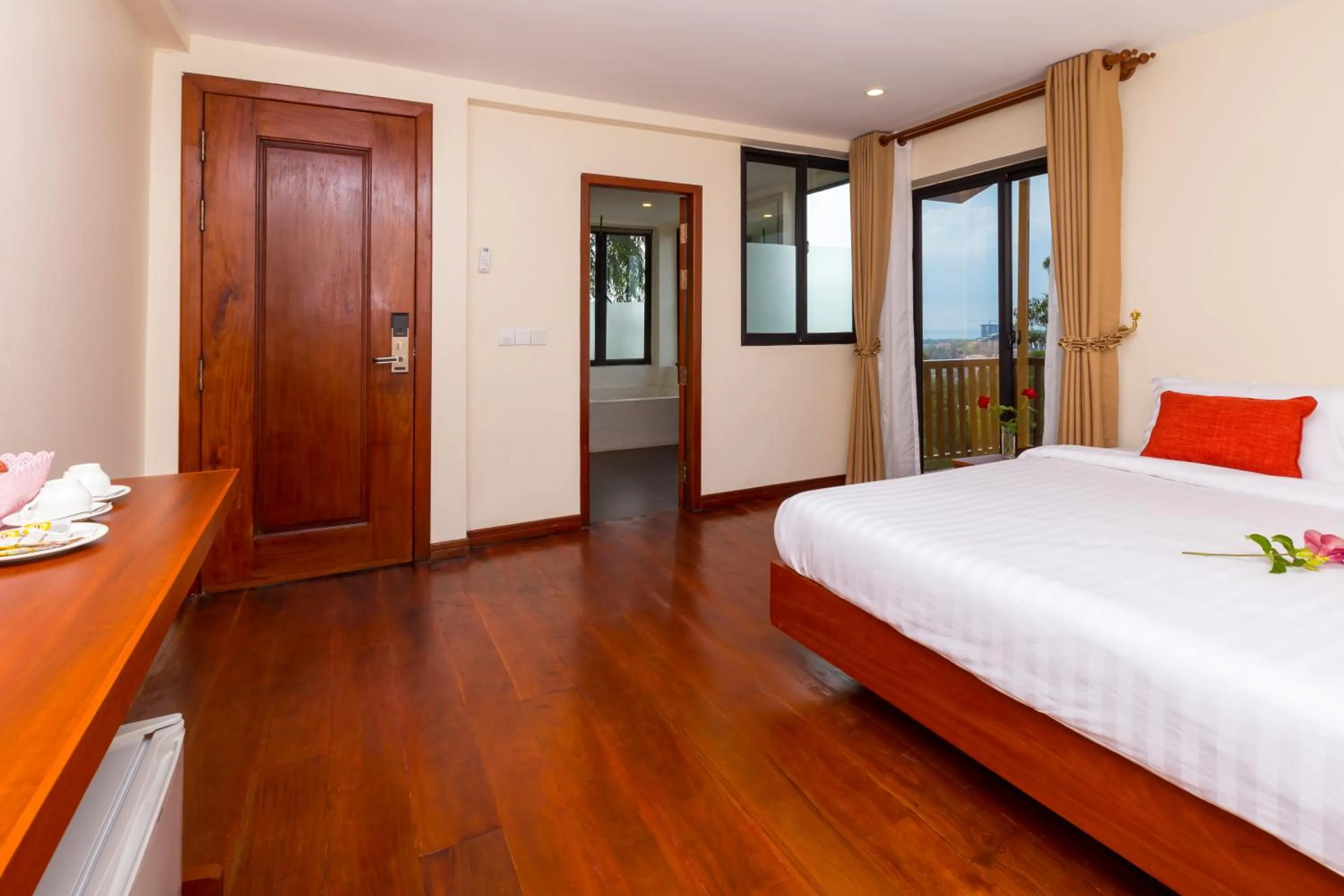 Shower, Bed in 360 Resort