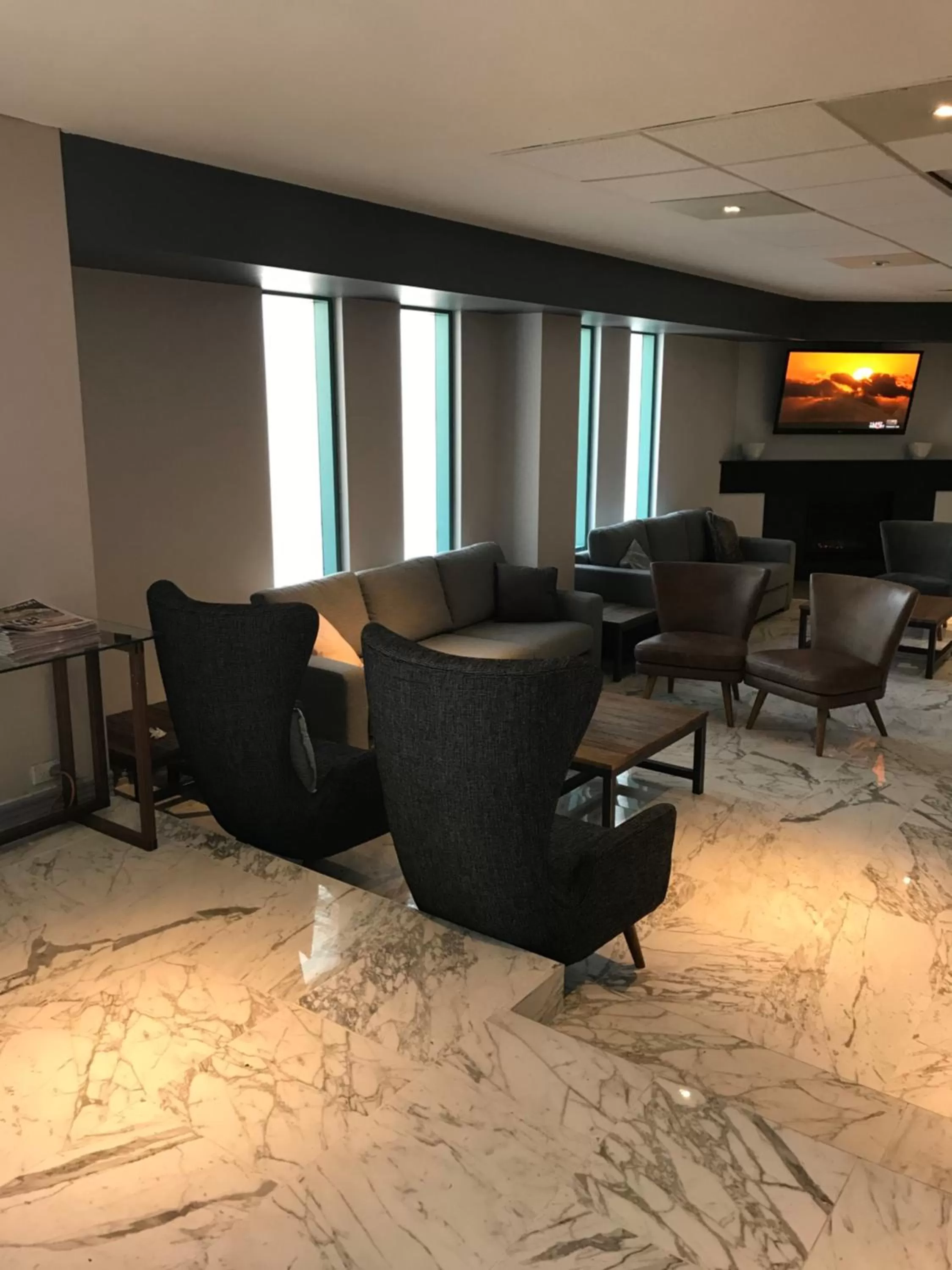 Lobby or reception in Hunts Hotel Liverpool