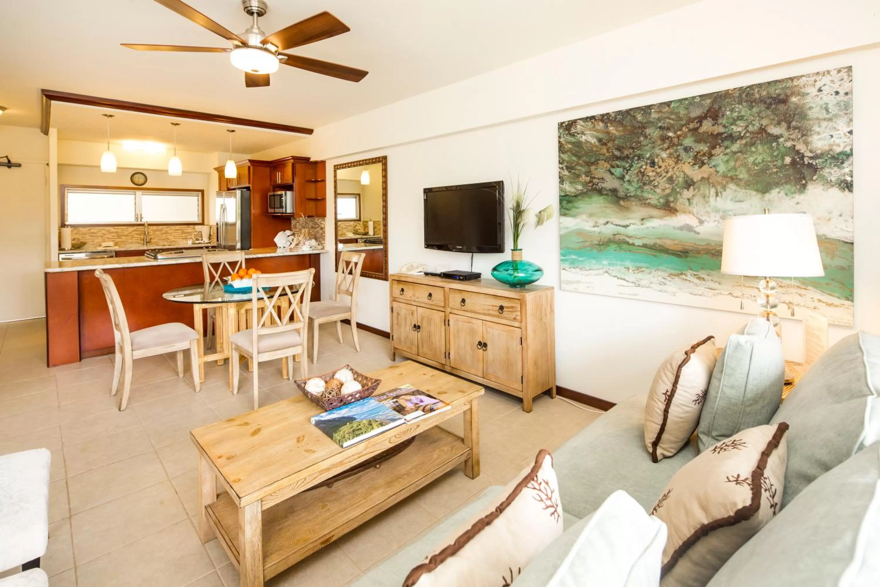 Living room in Castle Waikīkī Shore