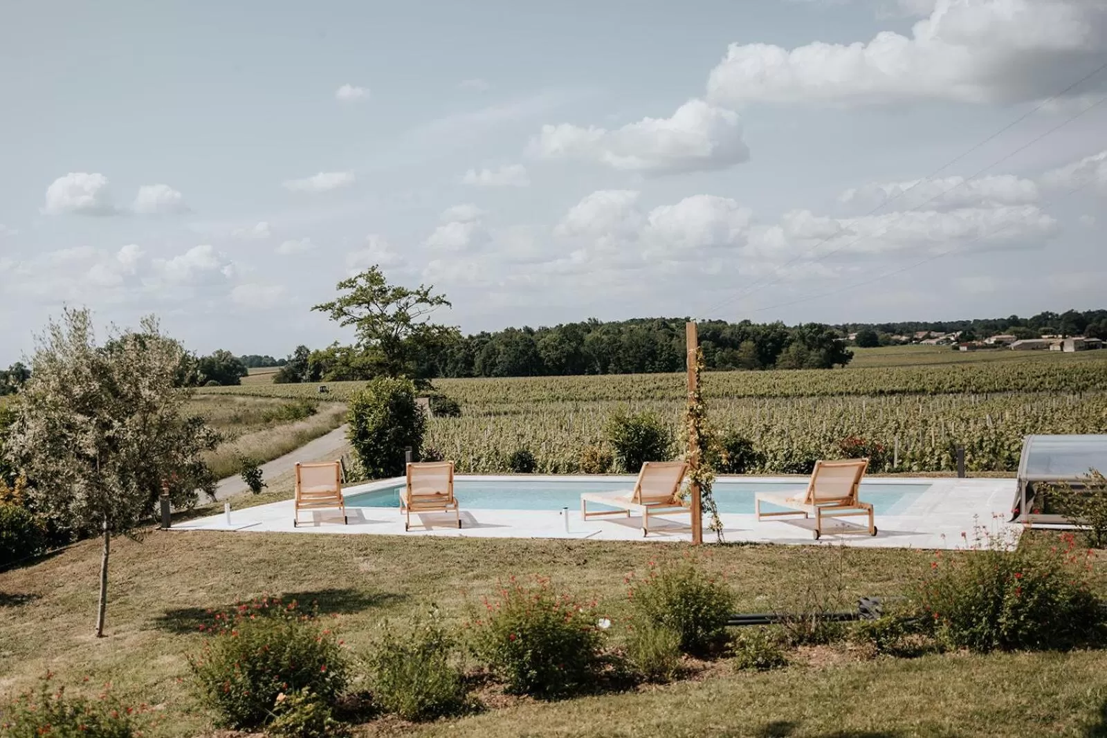 Pool view in Château La Grande Clotte