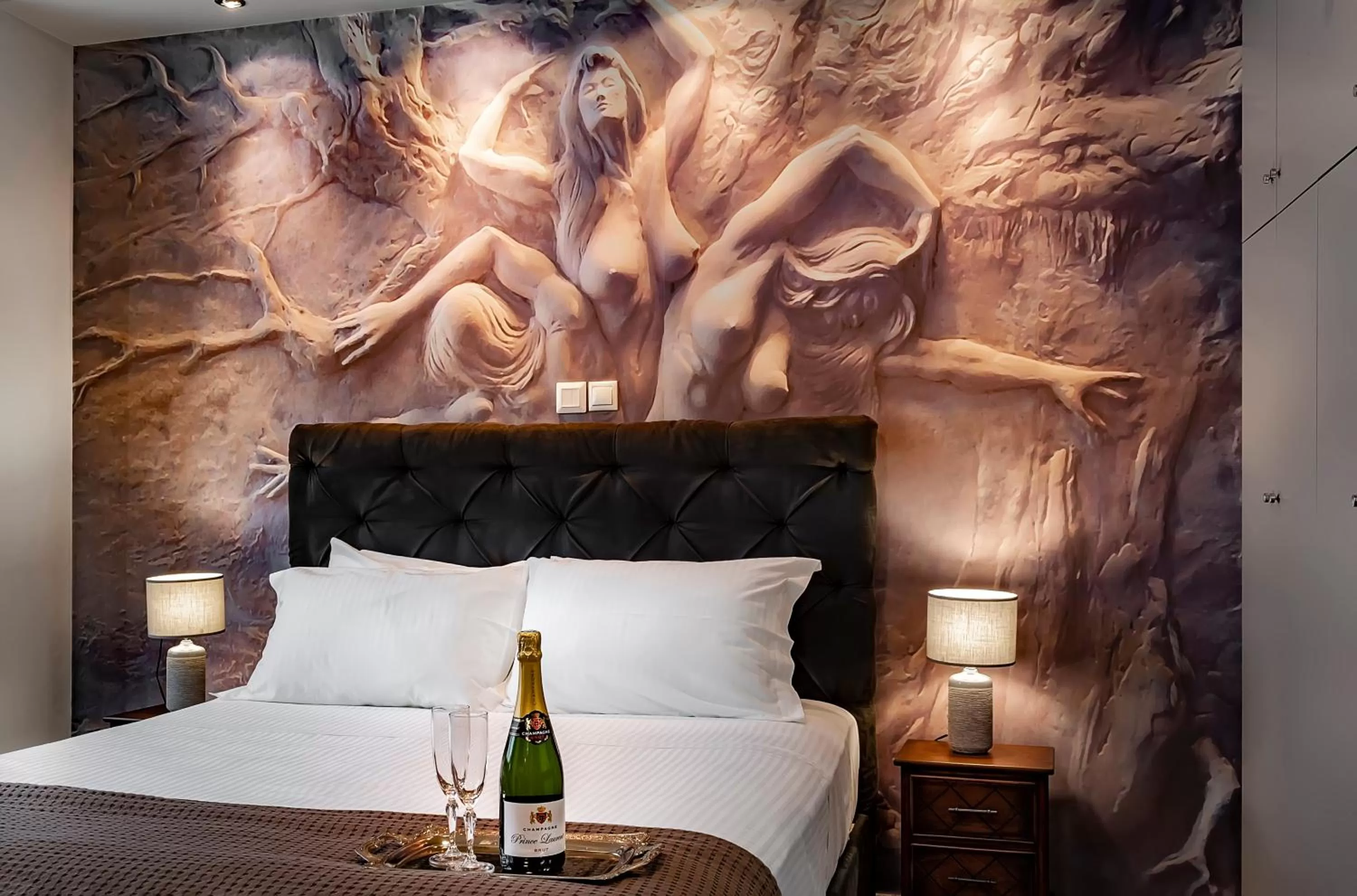 Bed in Pallada Athens boutique rooms & apartments