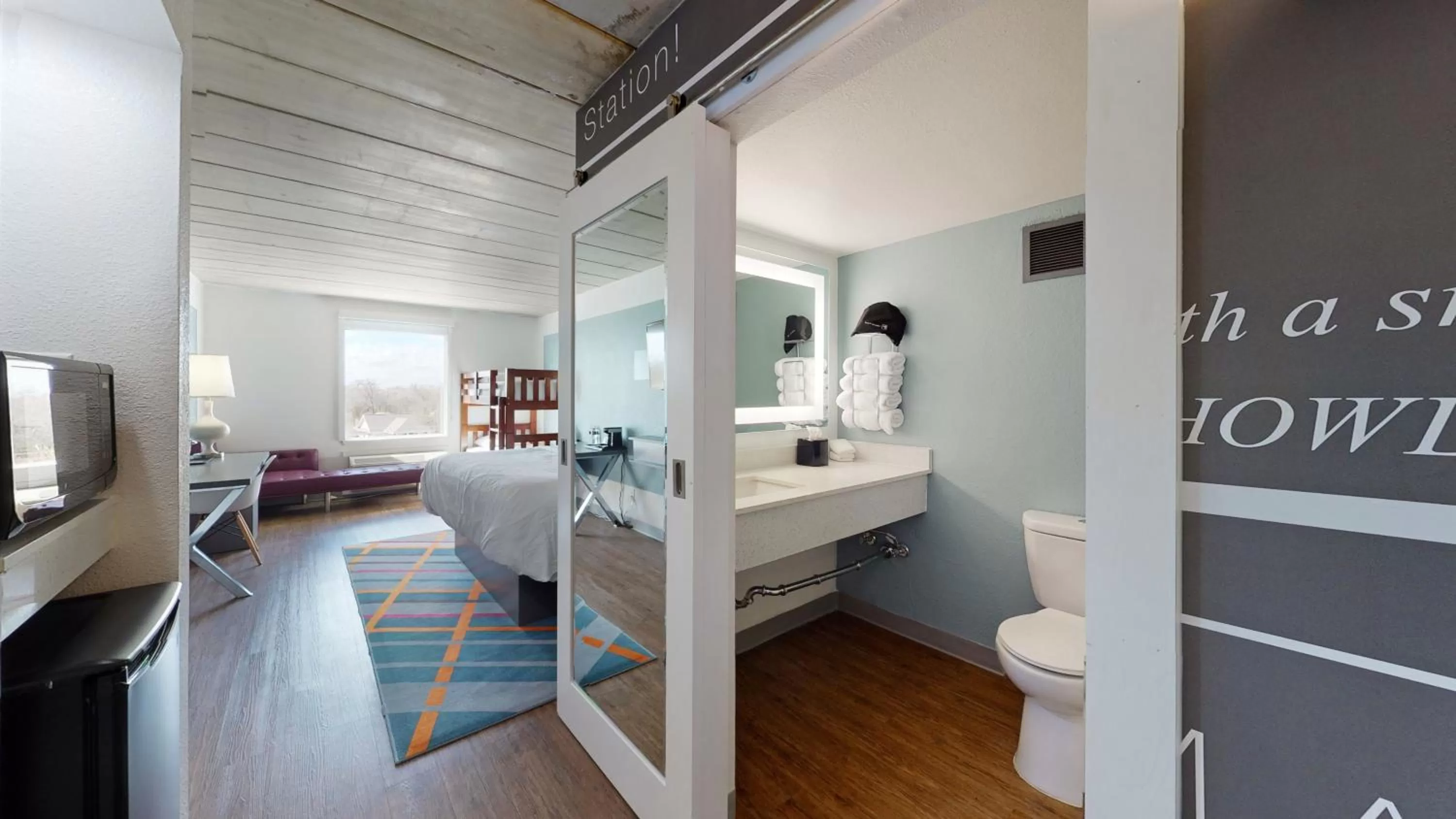 Bathroom, Bed in voco College Station Aggieland by IHG