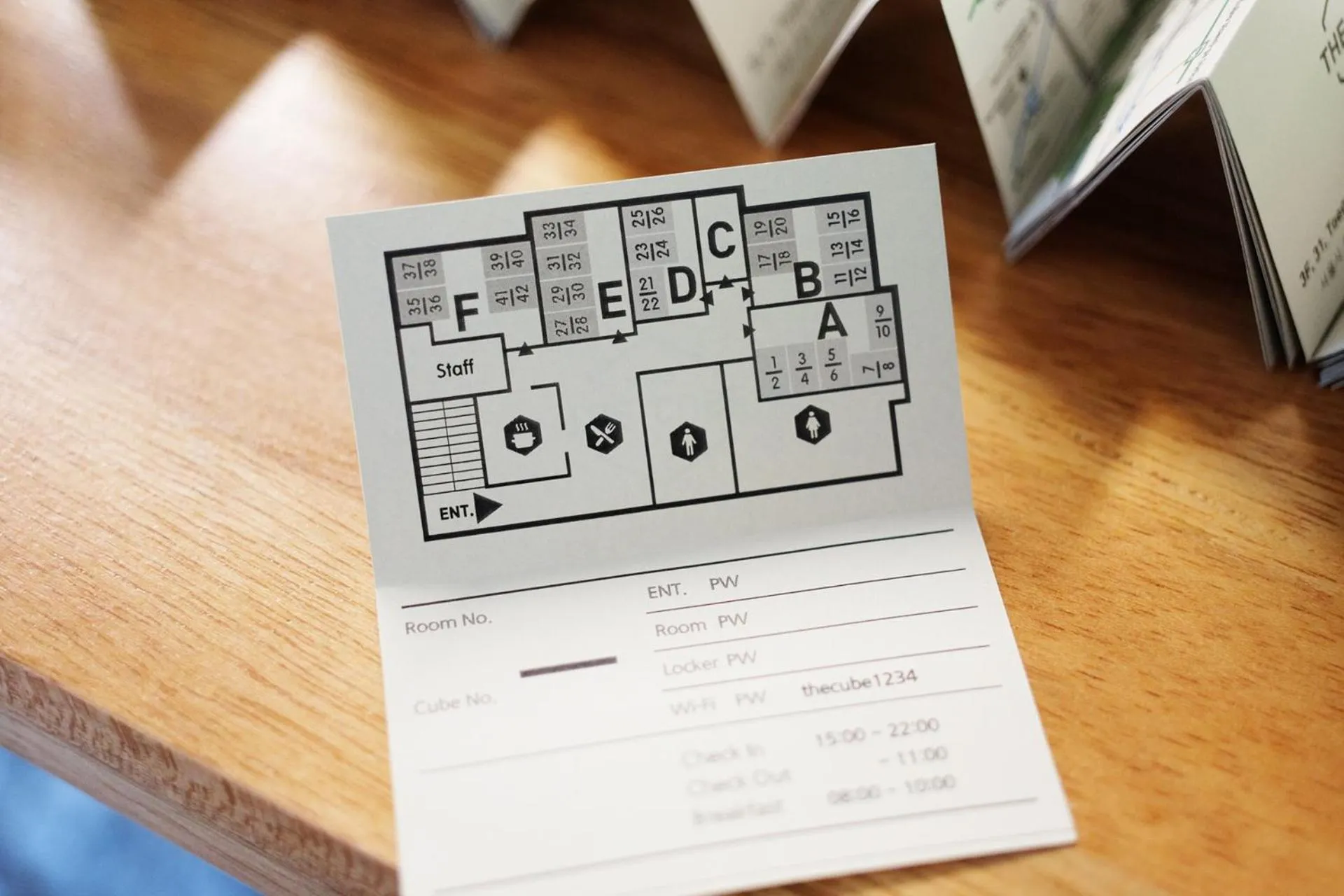 Text overlay in The Cube Hotel