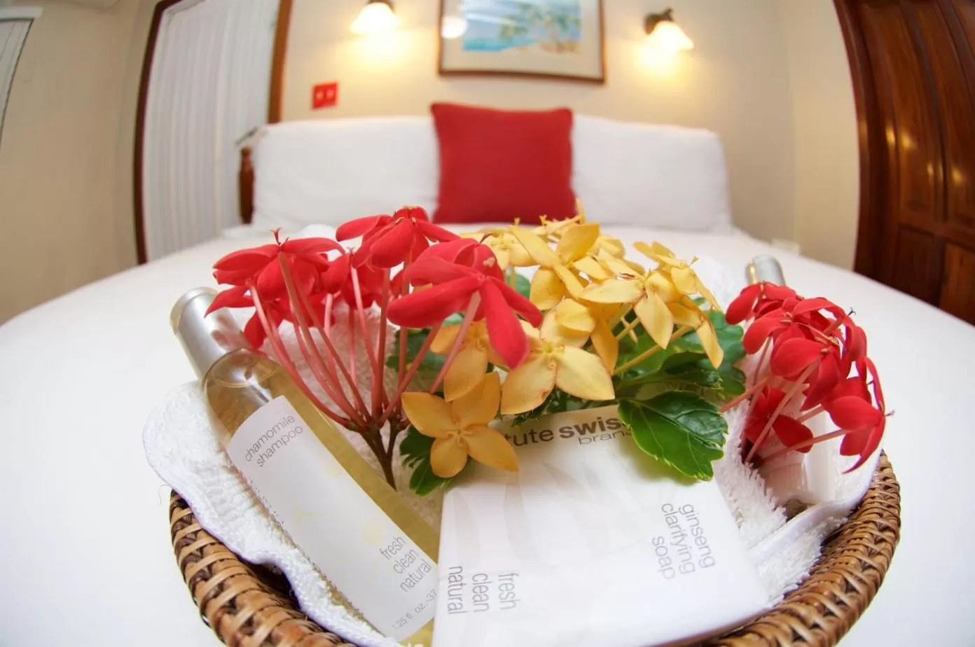 Bed in The Palms Oceanfront Suites