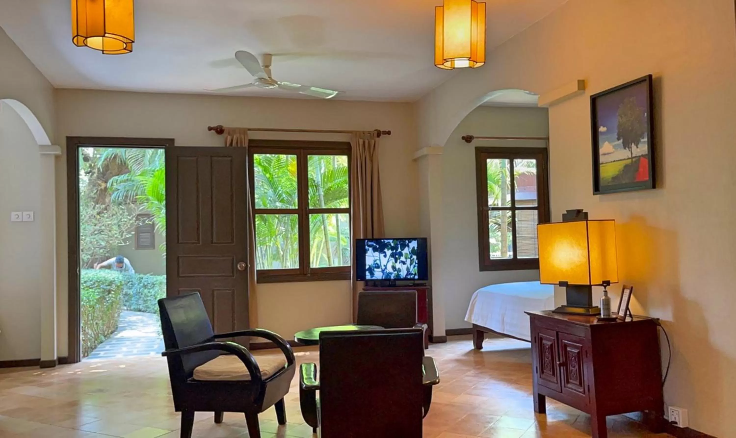 Living room in La Palmeraie D'angkor