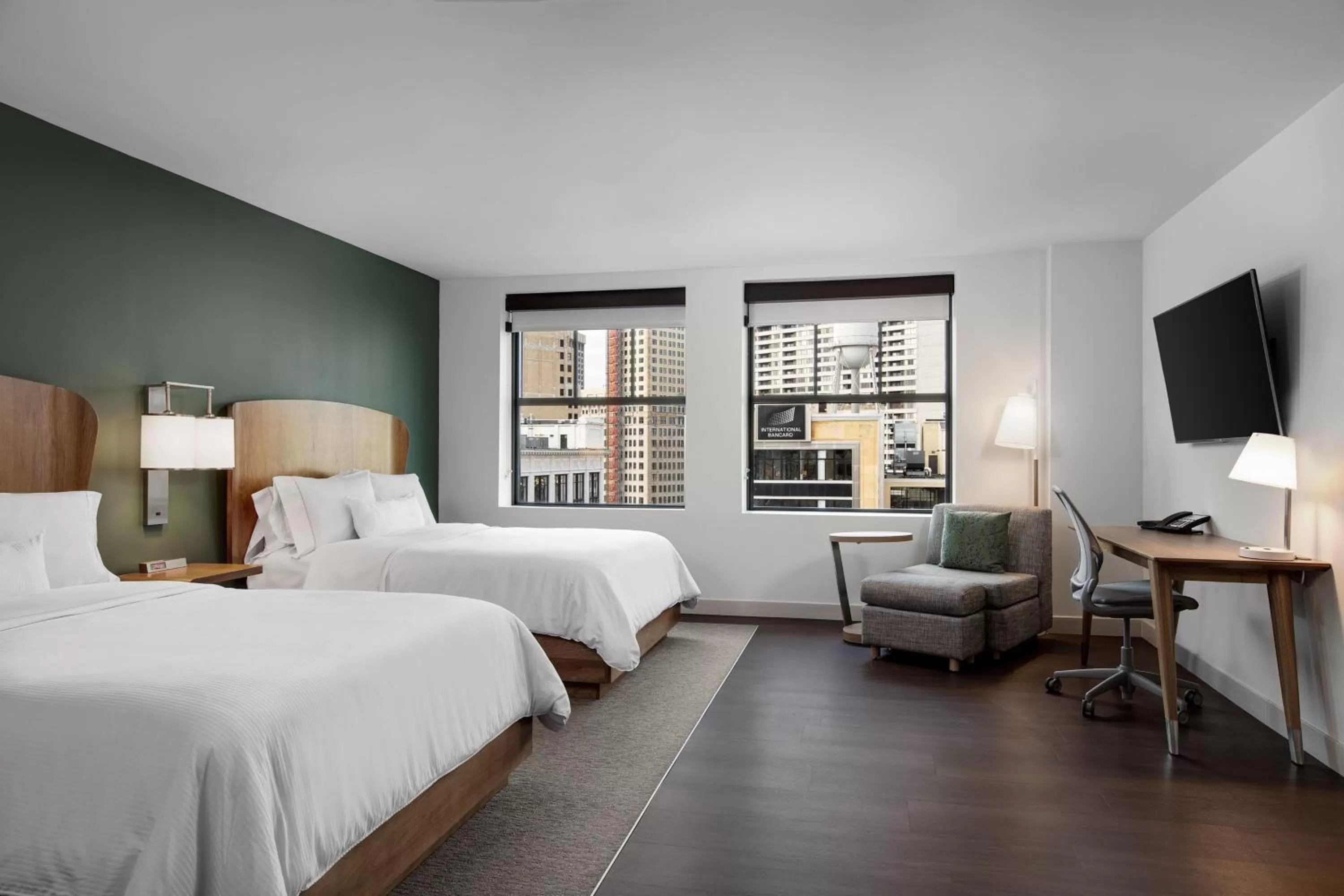 Photo of the whole room, Bed in Element Detroit at the Metropolitan