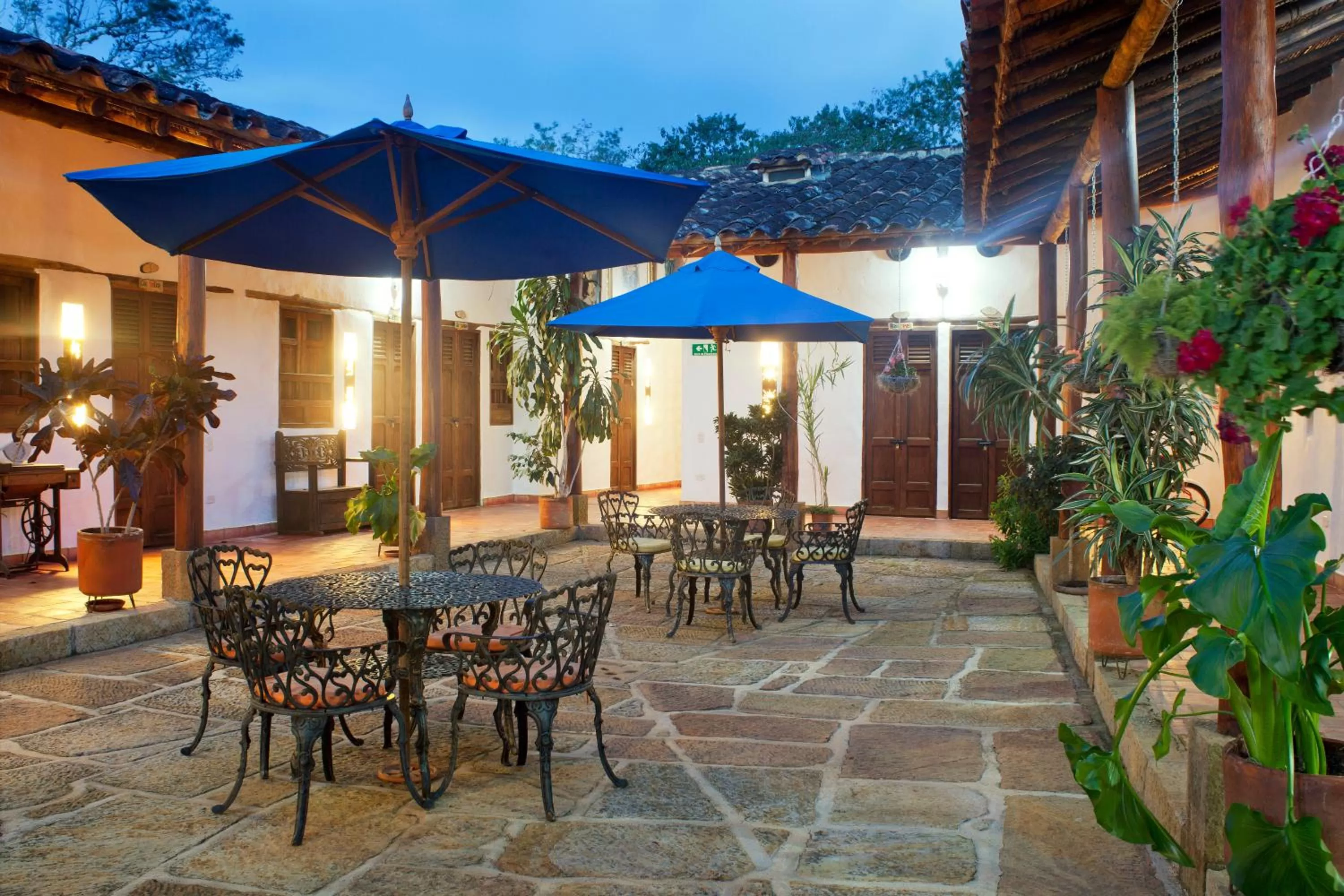 Seating area, Restaurant/Places to Eat in Hotel Buenosaires Barichara