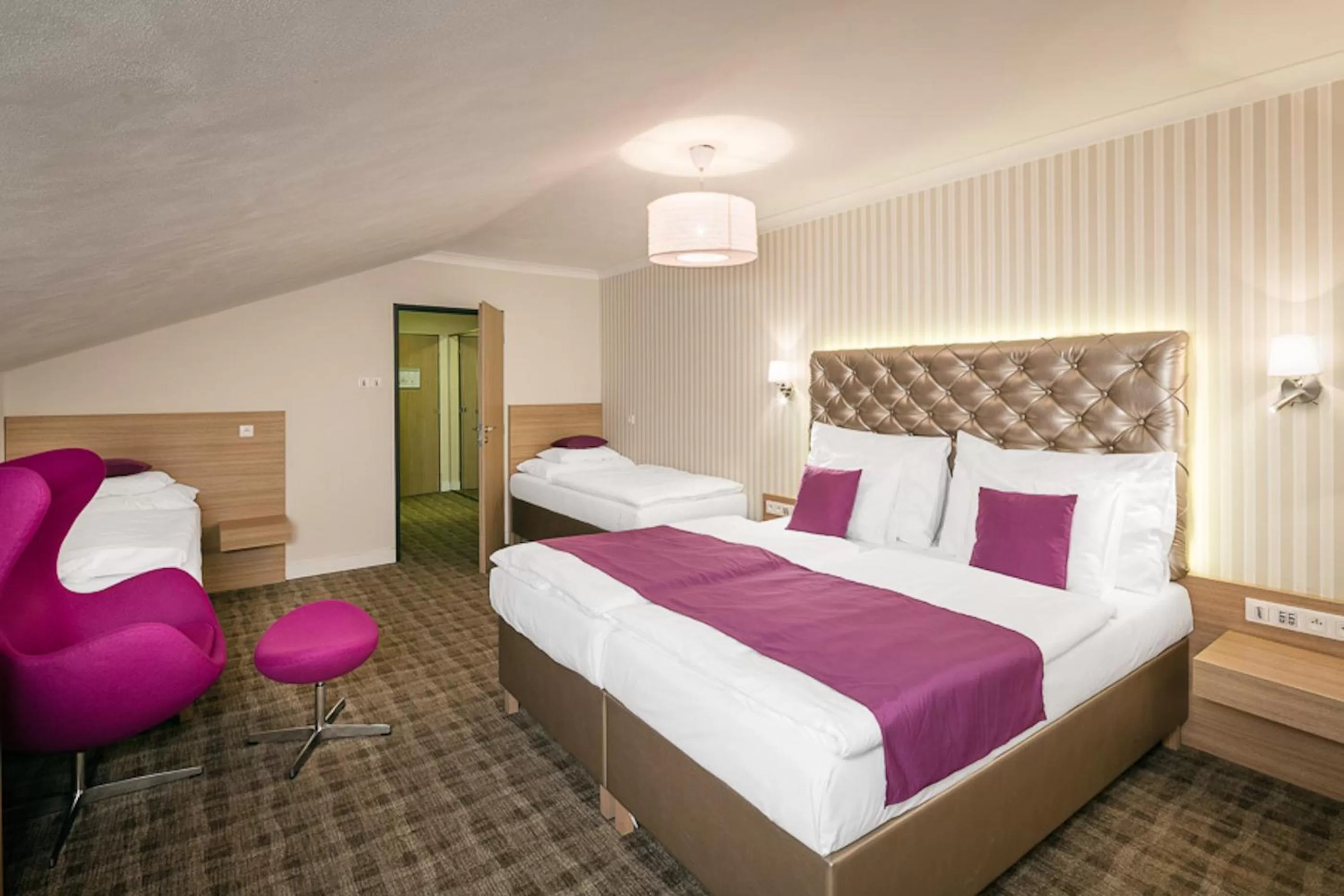 Bed in Pytloun Wellness Hotel Harrachov