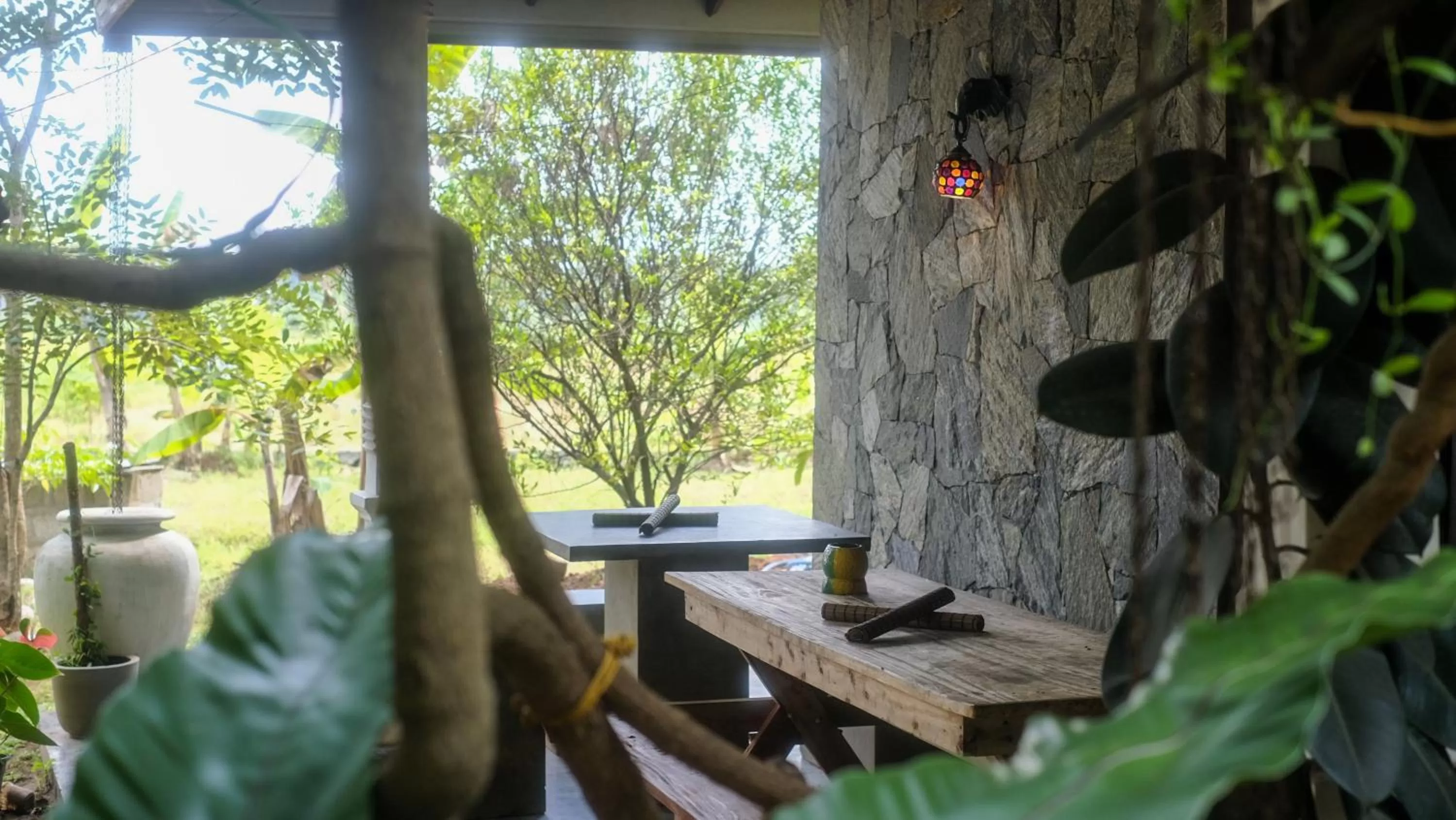 Patio in Evergreen Hotel Dambulla