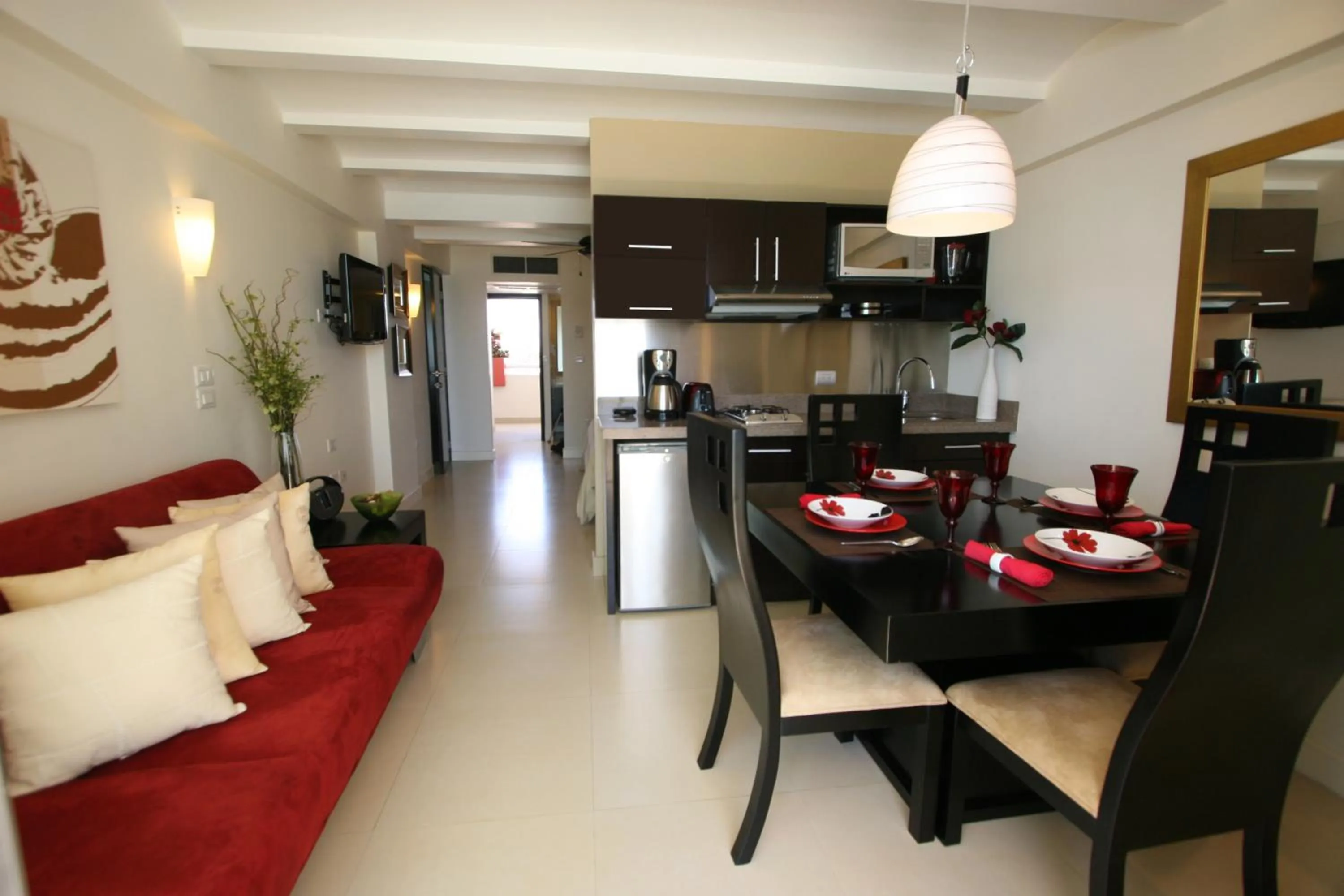 Seating area in Las Flores Beach Resort