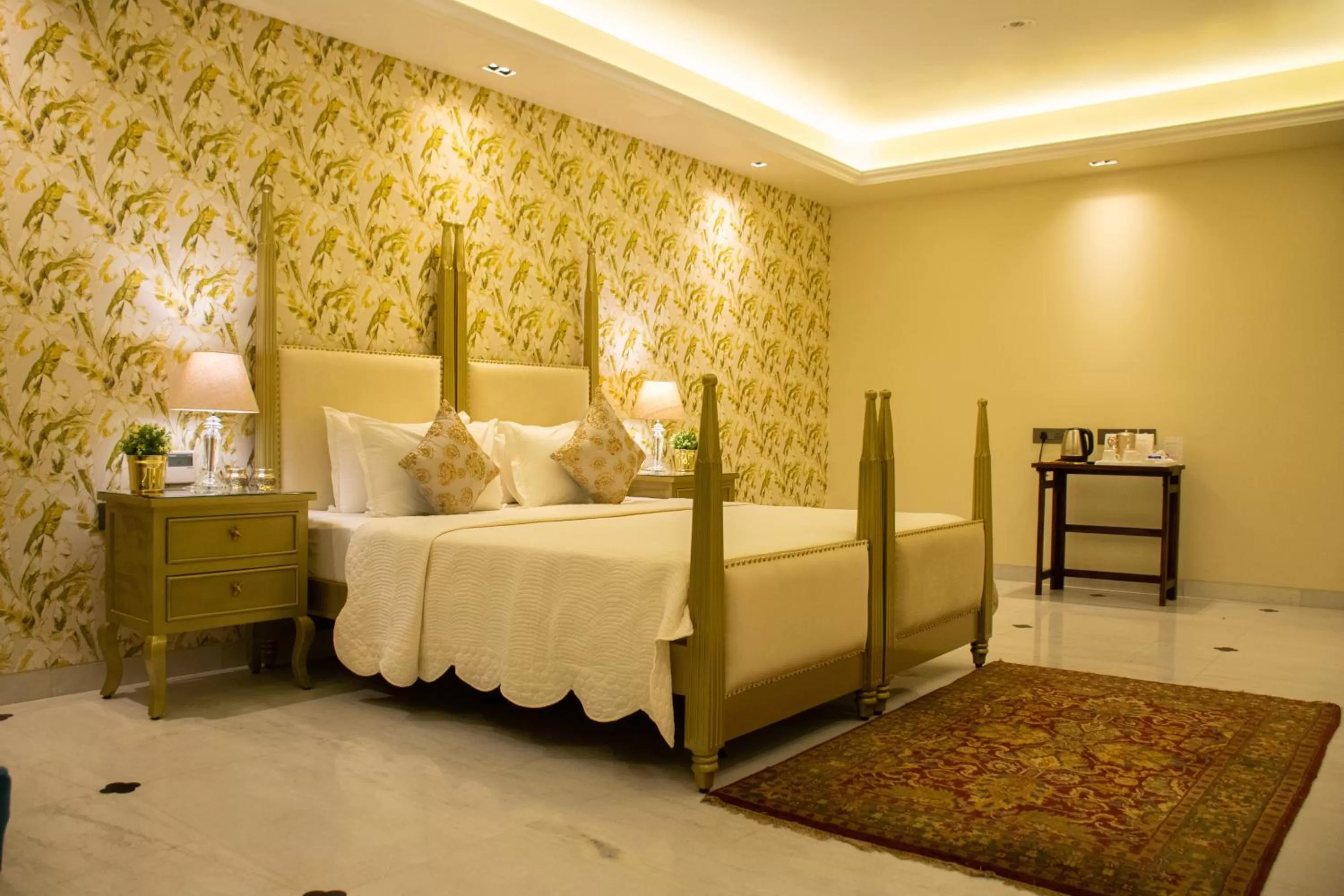 Bed in Dileep Kothi - A Royal Boutique Luxury Suites in Jaipur