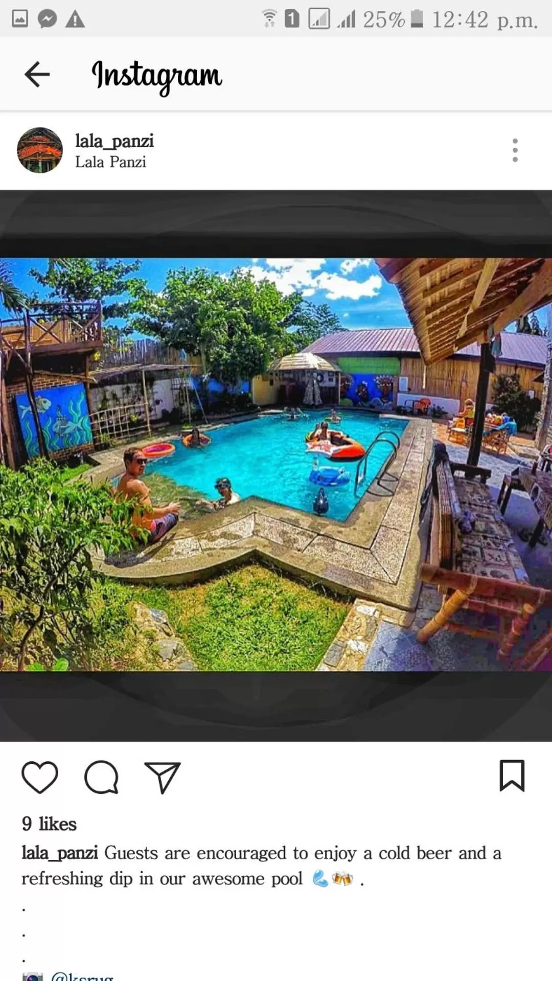 Swimming pool in Lala Panzi Bed and Breakfast