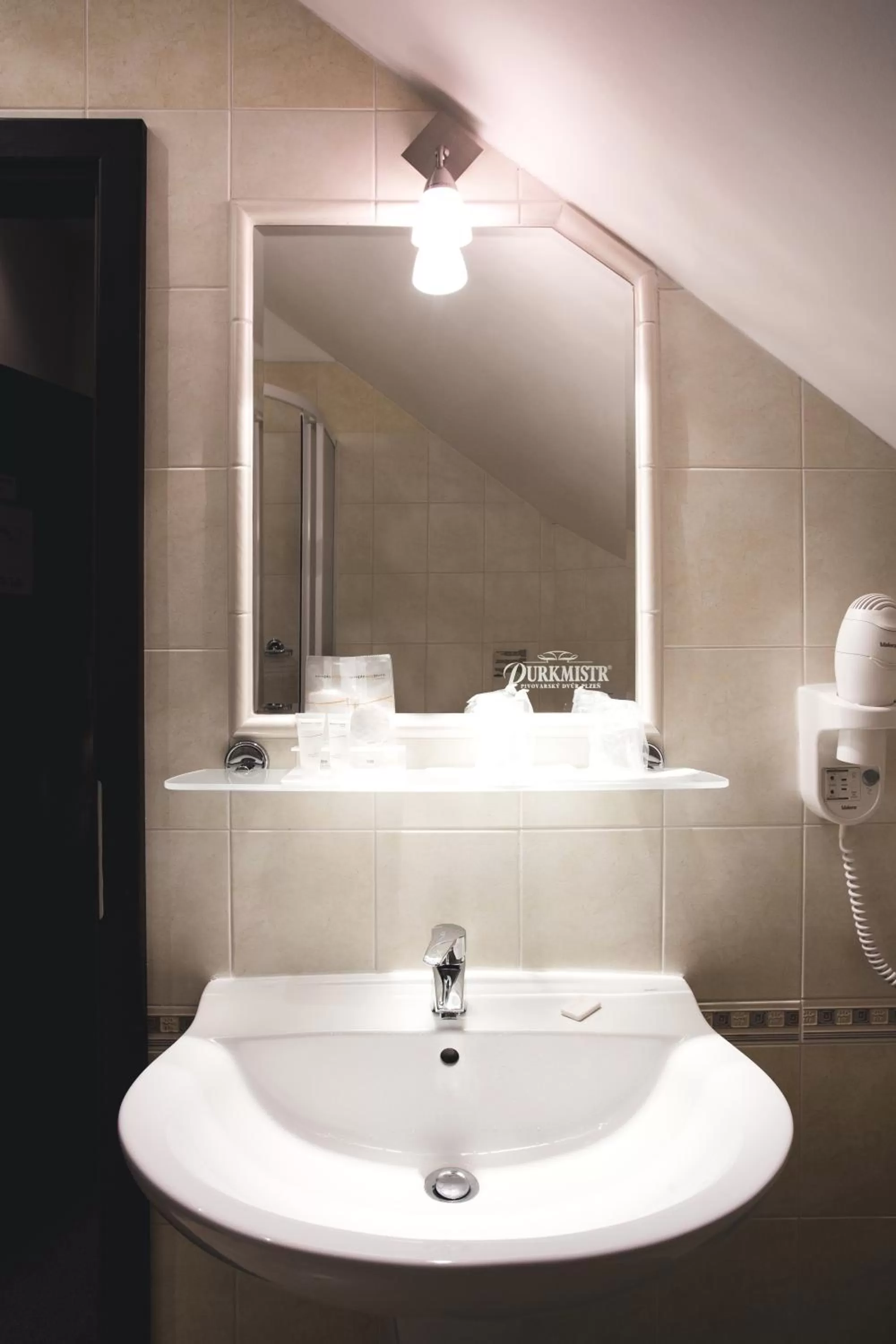 Bathroom in Hotel Purkmistr