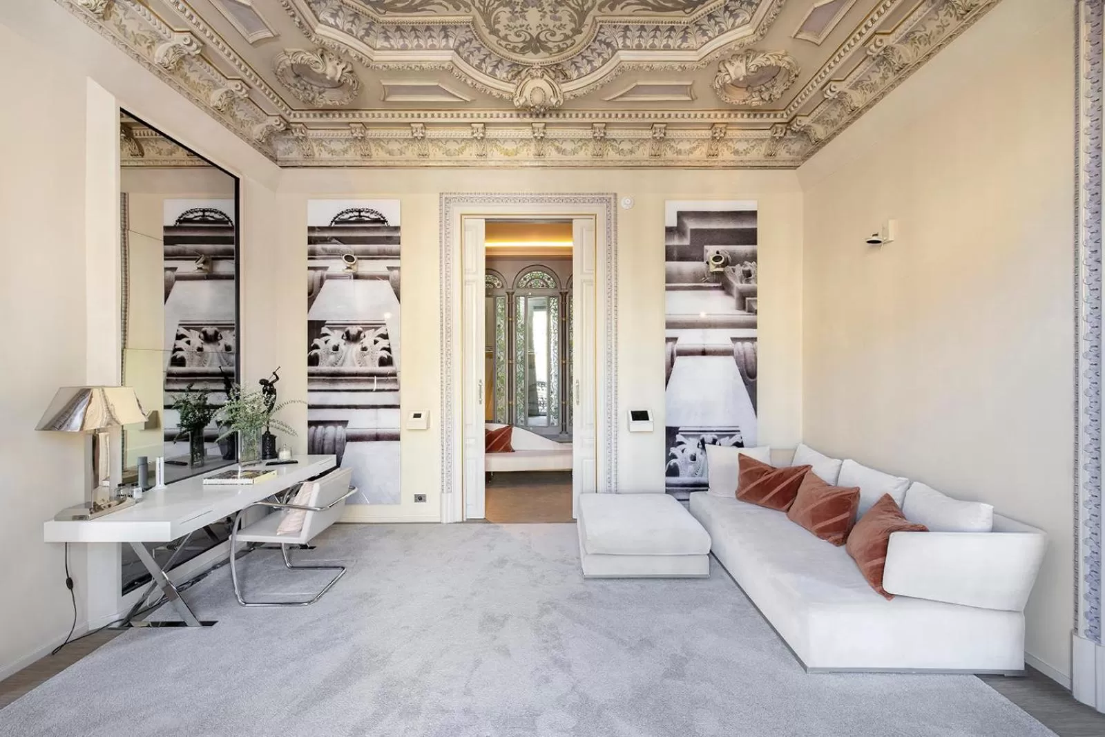 Living room in El Palauet Modernist Suites Barcelona