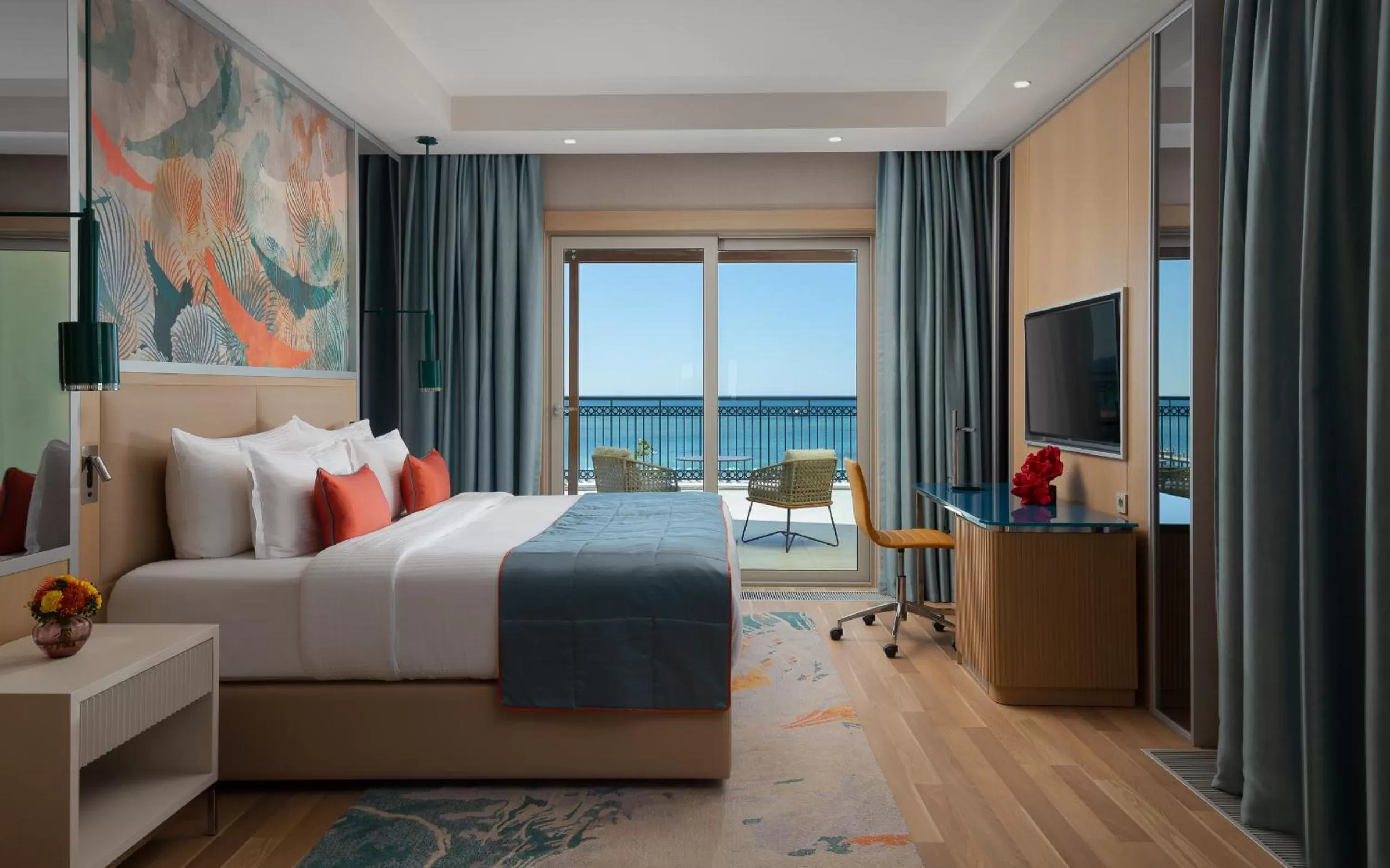 Bedroom, Bed in Rixos Water World Aktau - Theme Park Free Access