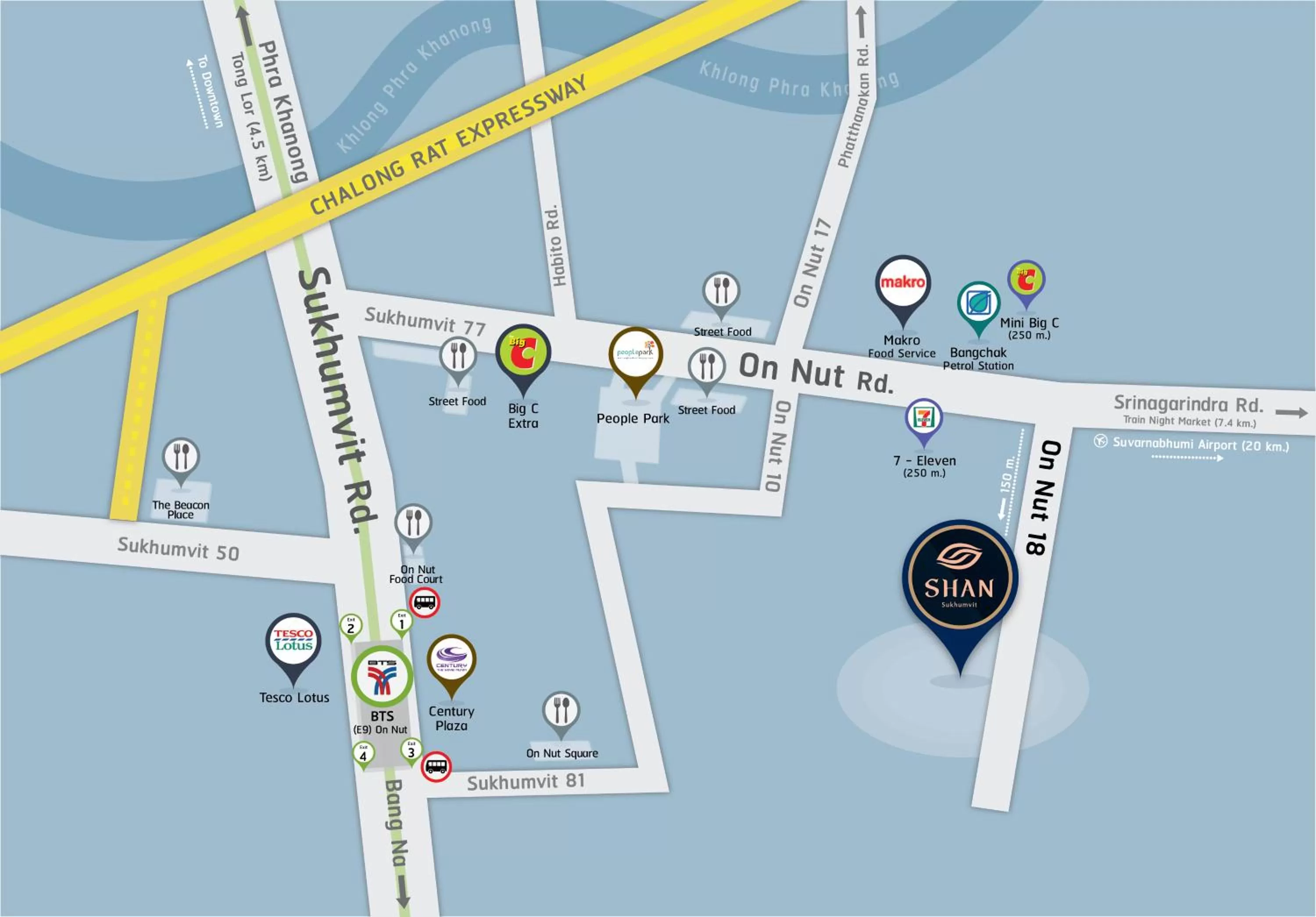 Location in SHAN Villas Sukhumvit ฌานวิลล่า สุขุมวิท