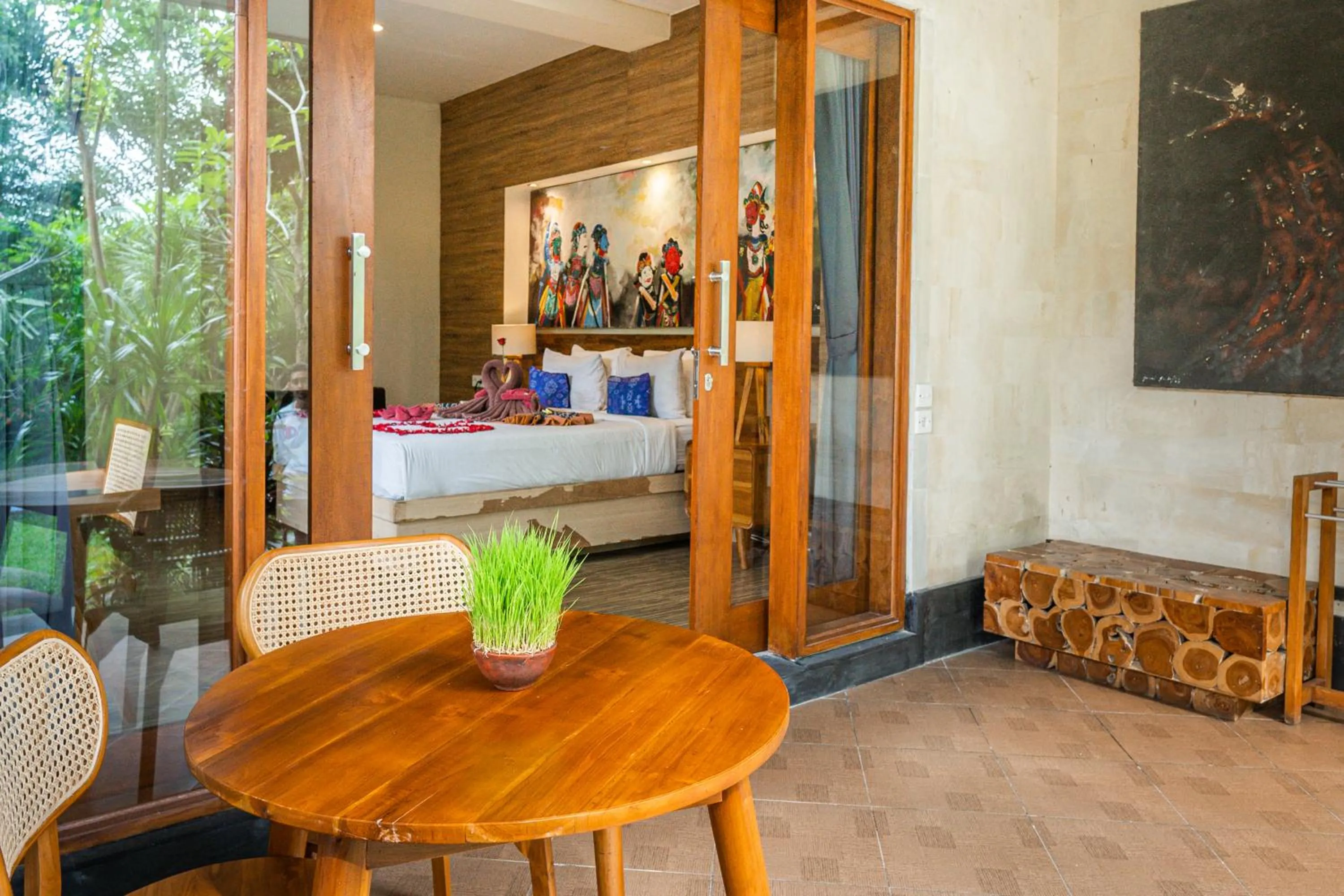 Balcony/Terrace, Bed in Dewangga Ubud