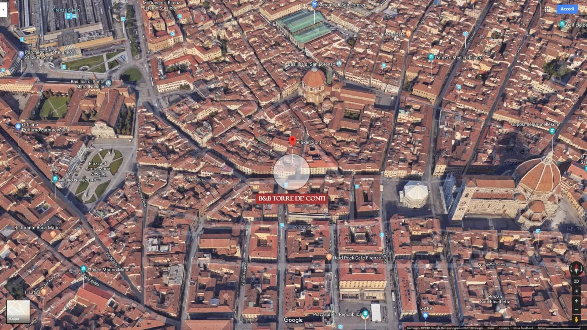 Bird's eye view in Boutique B&B Torre de' Conti