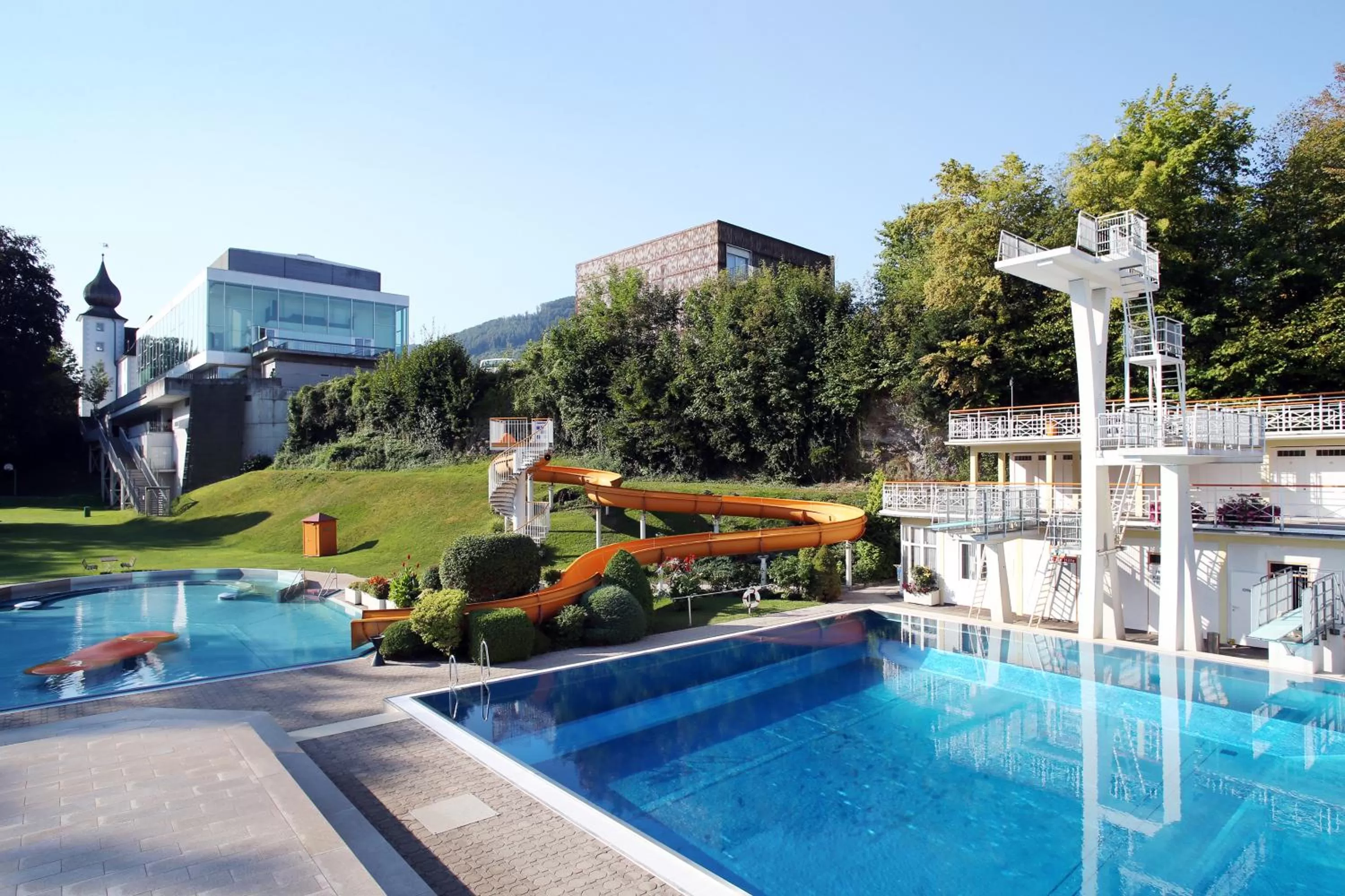 Pool view, Swimming Pool in Das Schloss an der Eisenstrasse