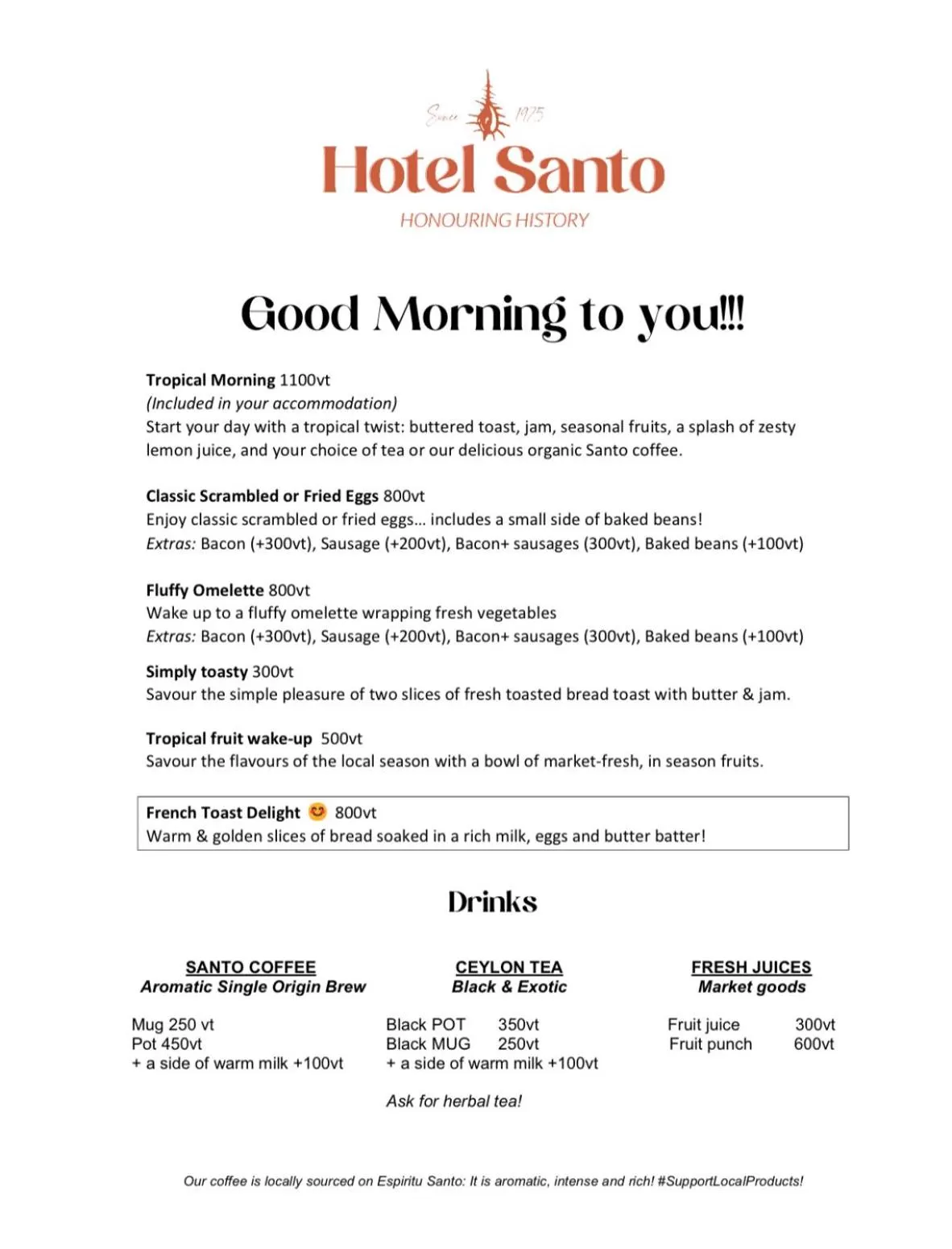 Restaurant/places to eat in Hotel Santo Vanuatu