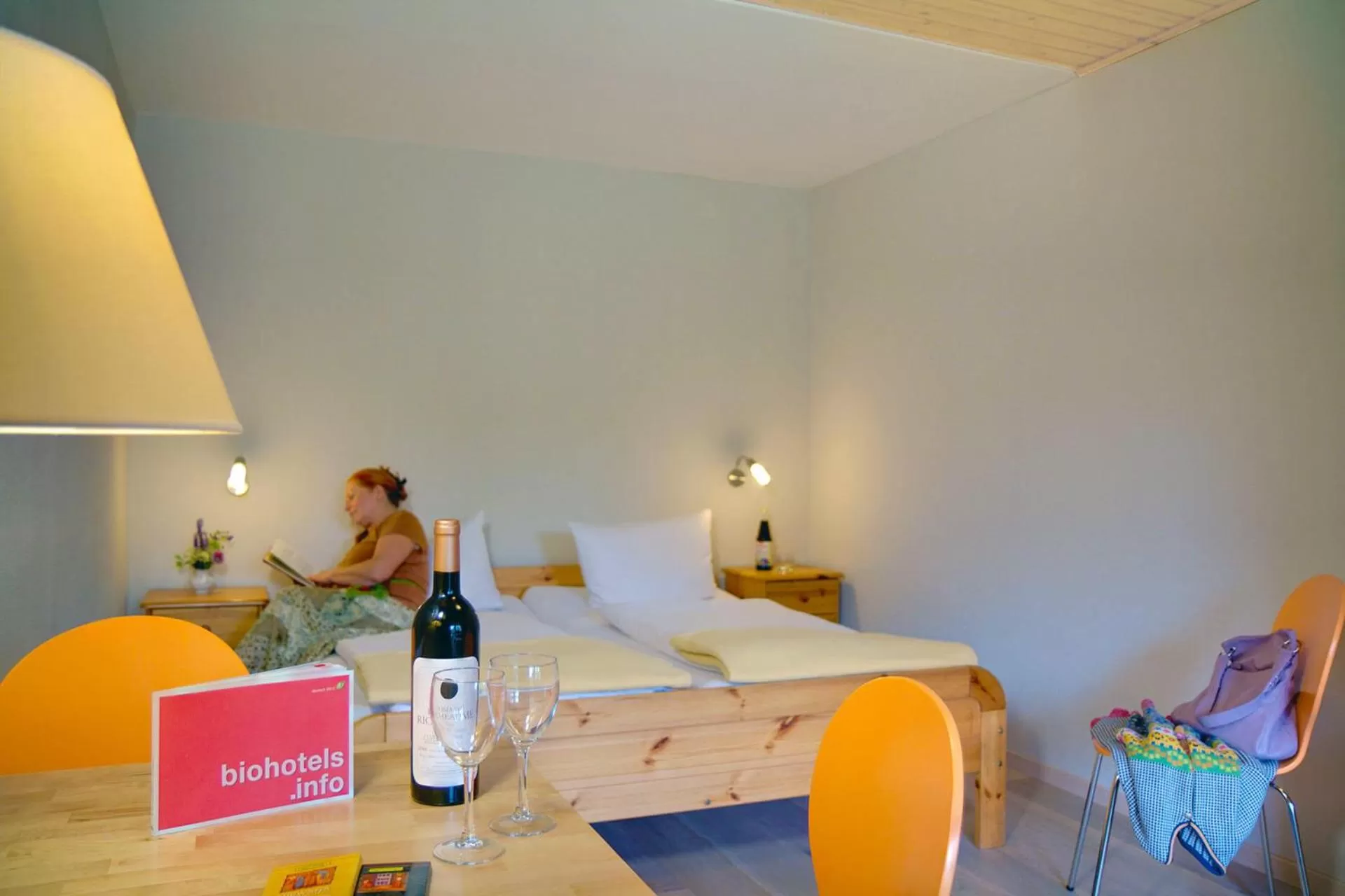 Bed in Biohotel Spöktal