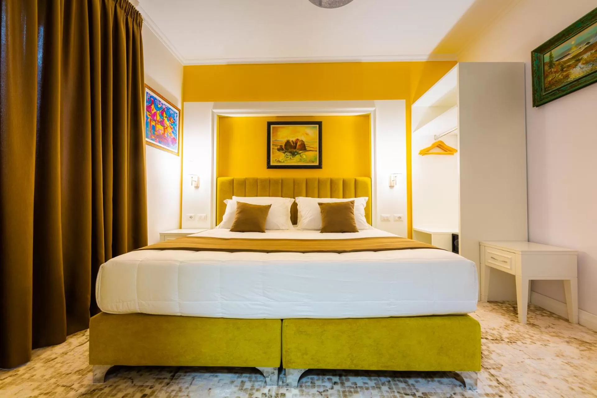Bed in ART Hotel Tirana