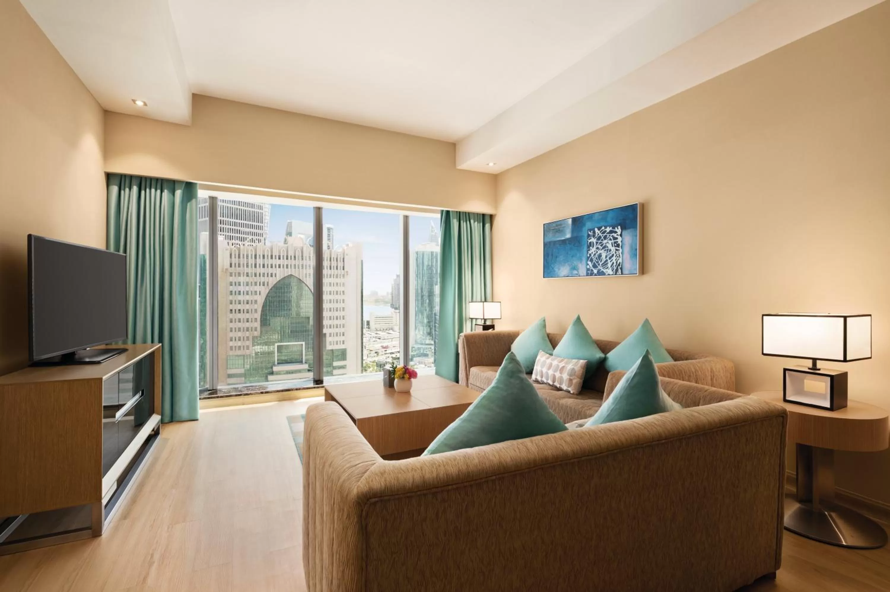 Living room in Wyndham Doha West Bay