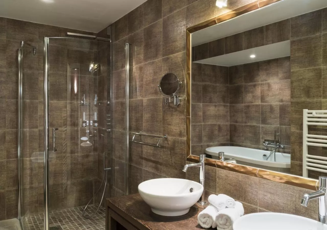 Shower in Hôtel Les Frères Ibarboure