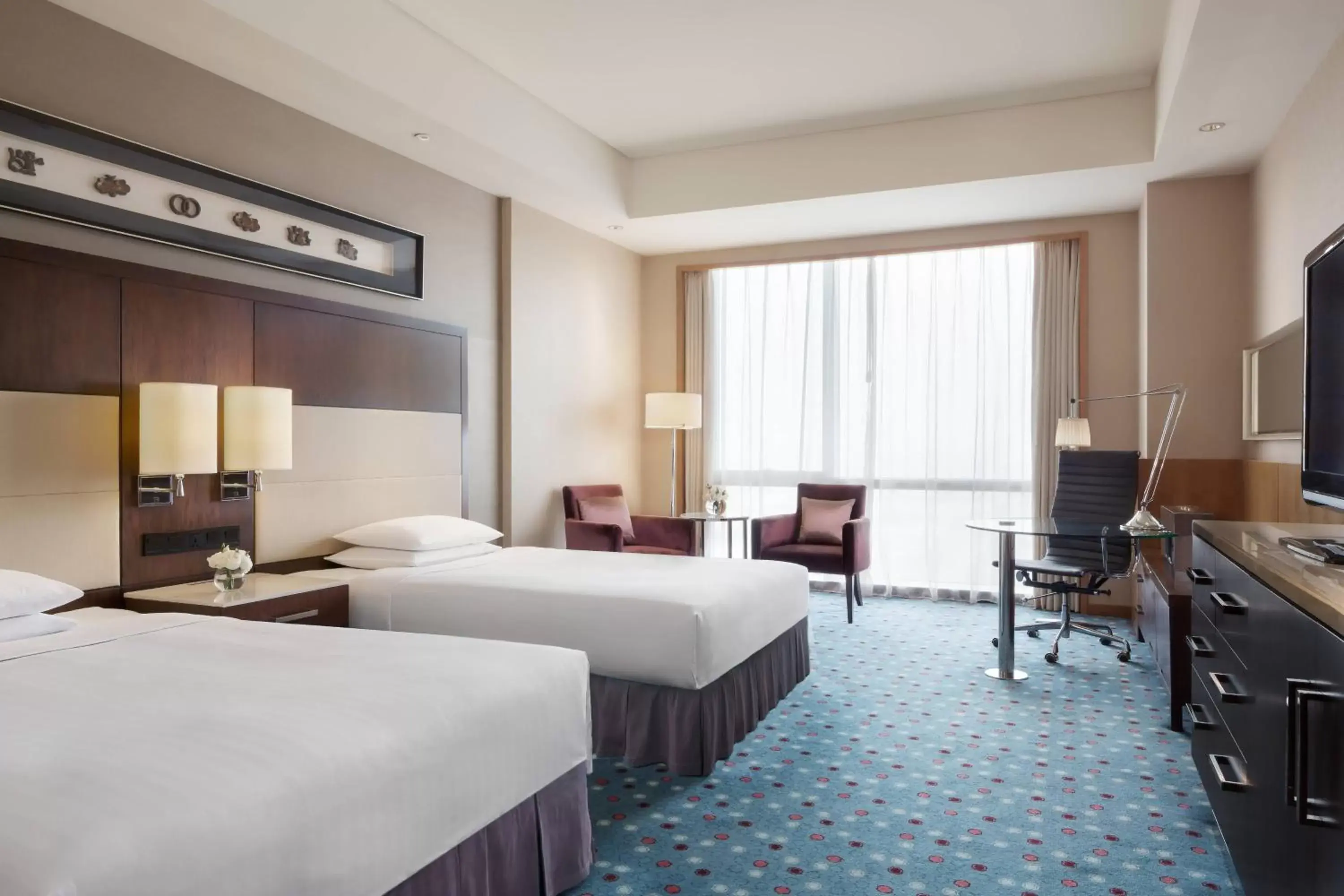 Executive Twin Room with Executive Lounge Access in Courtyard by Marriott Suzhou Executive Twin Room with Executive Lounge Access in Courtyard by Marriott Suzhou