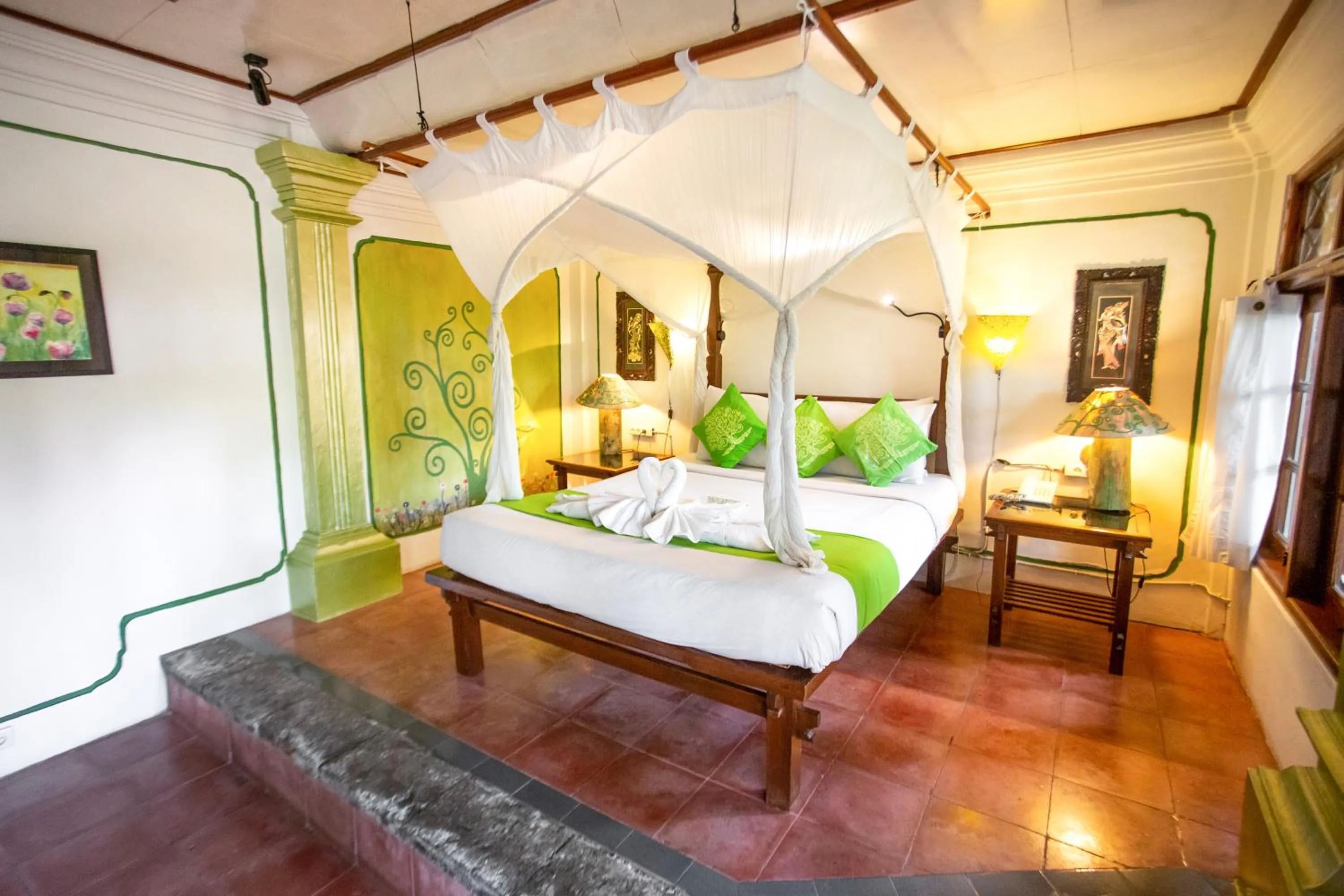 Bed in Swasti Eco Cottages