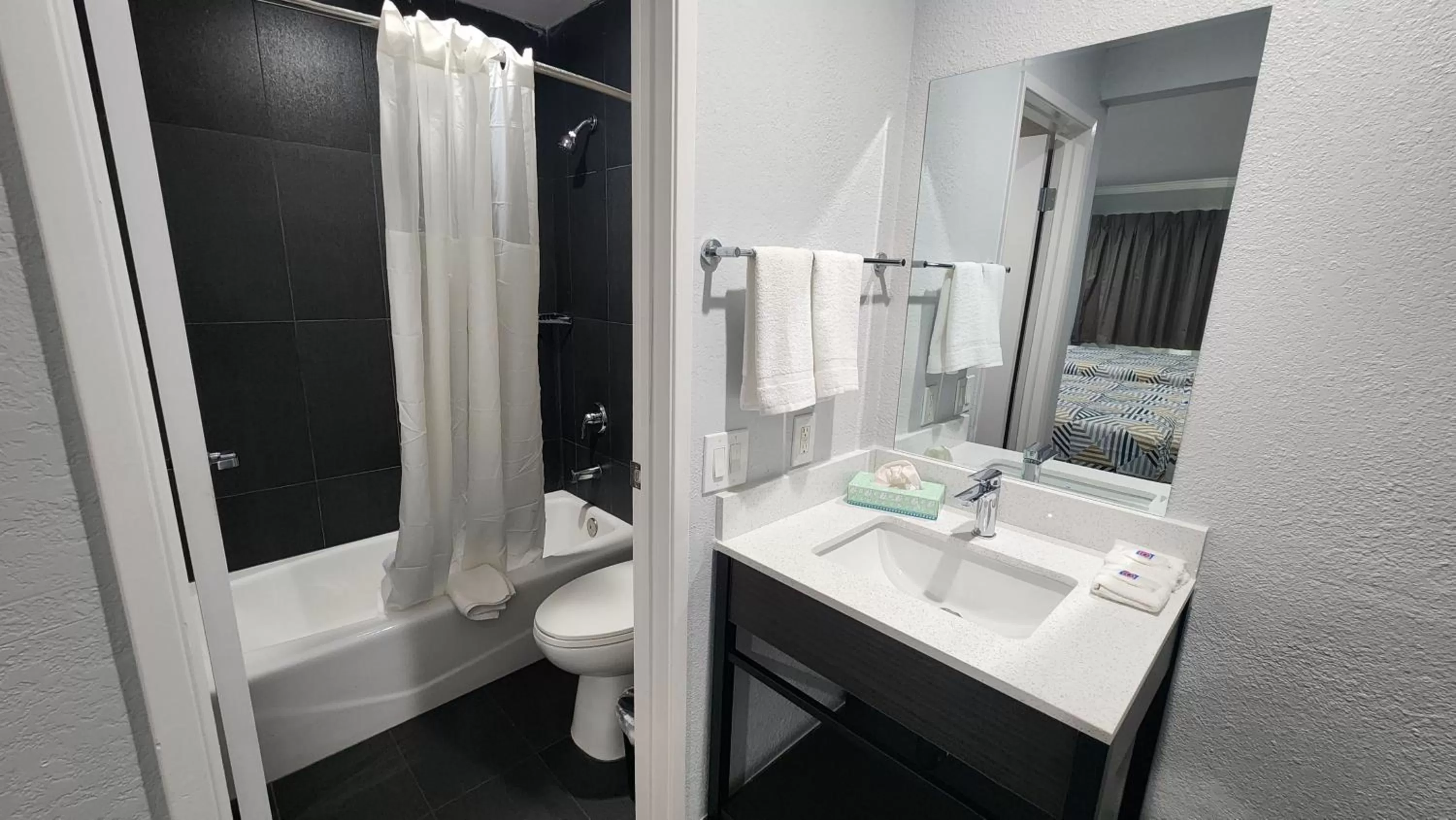 Shower in Studio 6 Suites San Ysidro CA San Diego South Bay