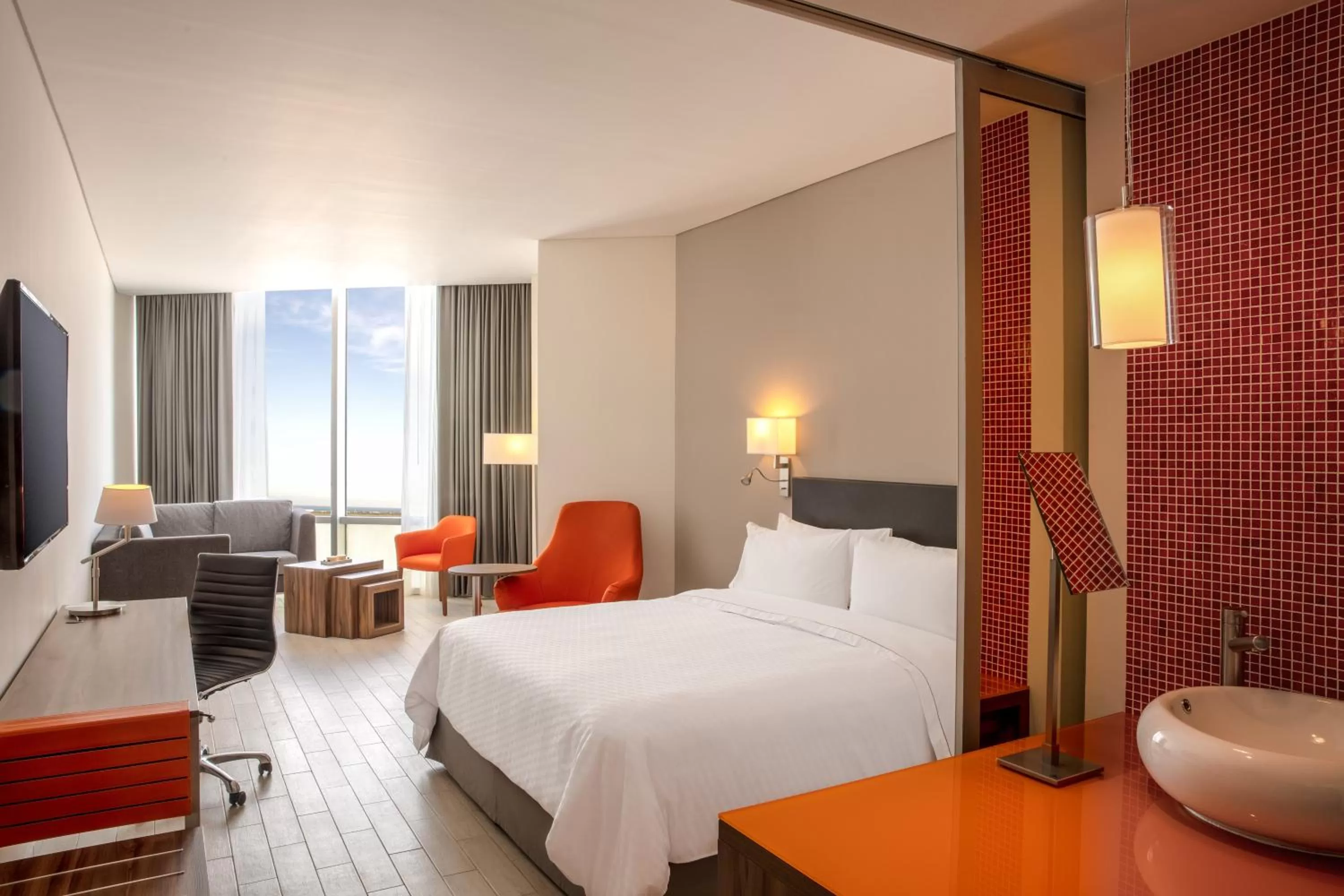 Photo of the whole room, Bed in Fiesta Inn Cancun Las Americas