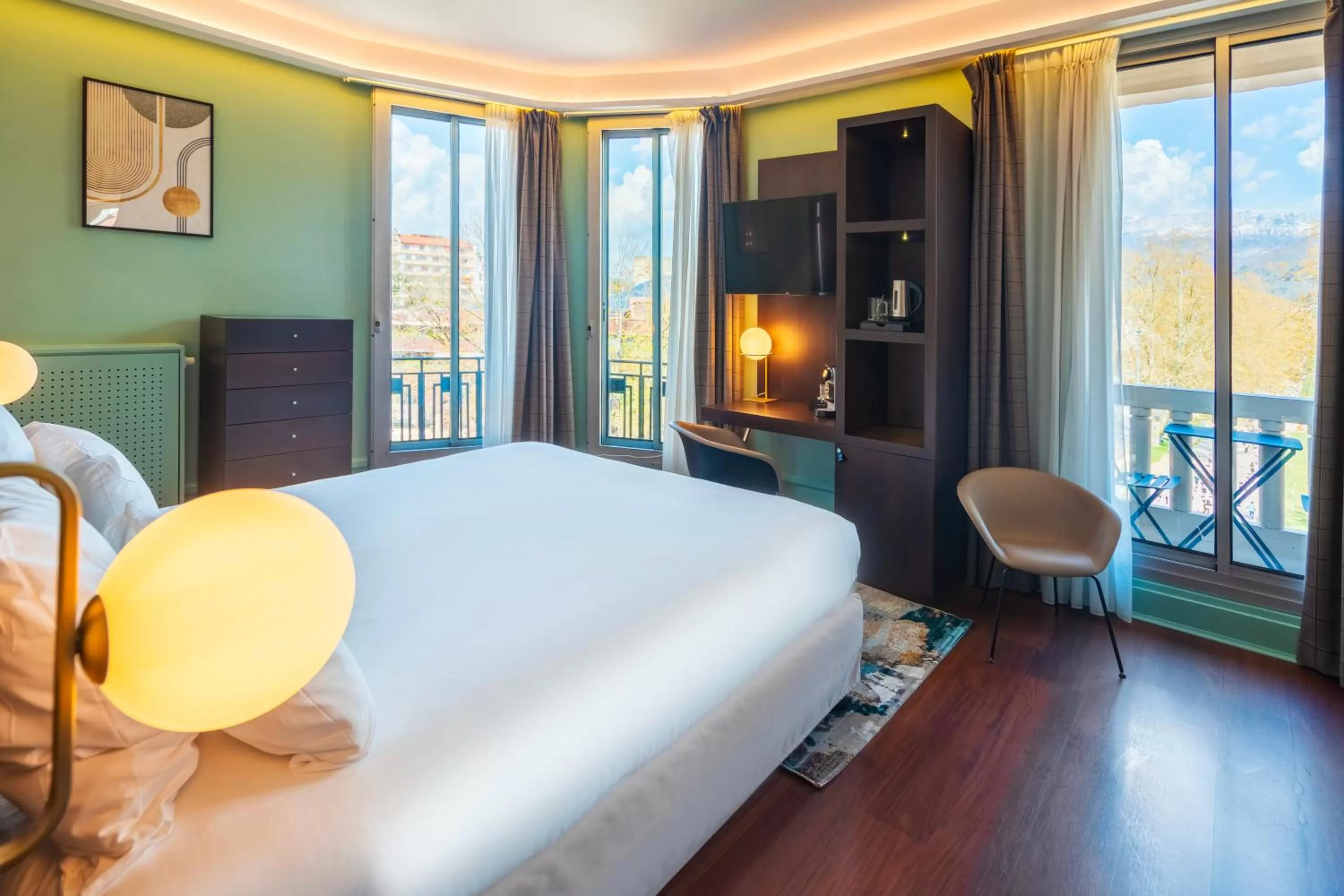 Bedroom, Bed in Le Splendid Hotel Lac D'Annecy - Handwritten Collection