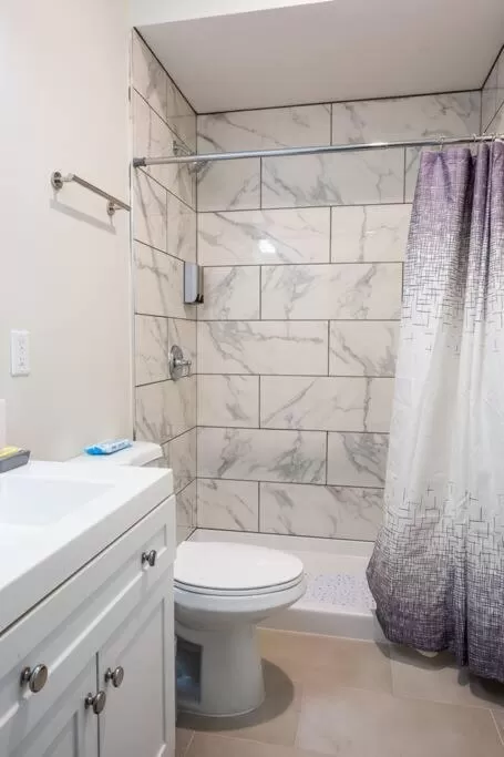 Bathroom in Studio with Large Balcony- San Diego Gateway