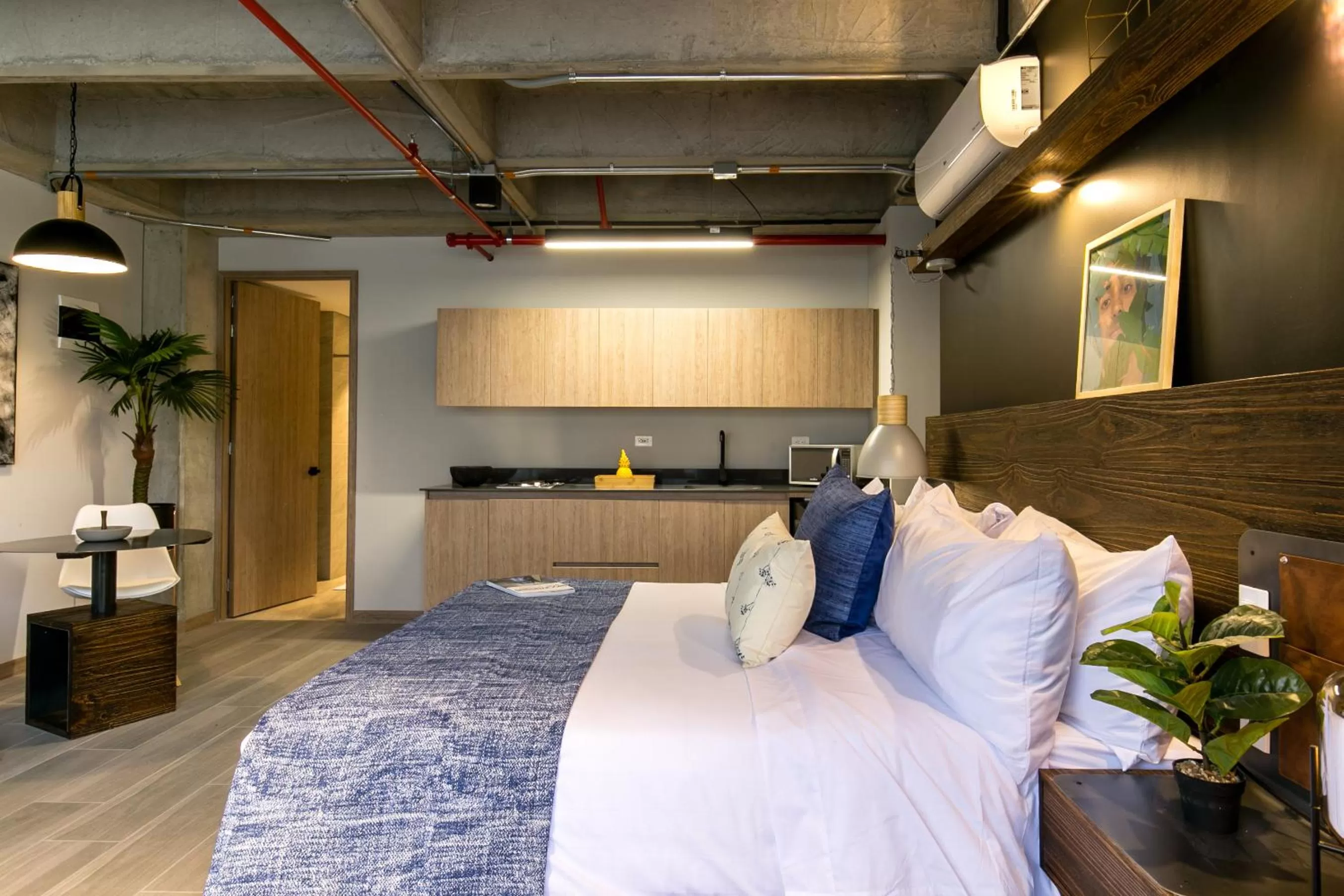 Bed in Factory Lofts Hotel