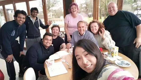 group of guests in Barton Gate Farm B&B