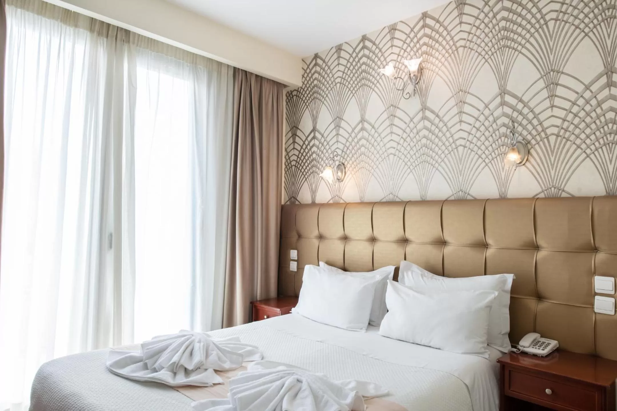 Bed in Athens Golden City Hotel