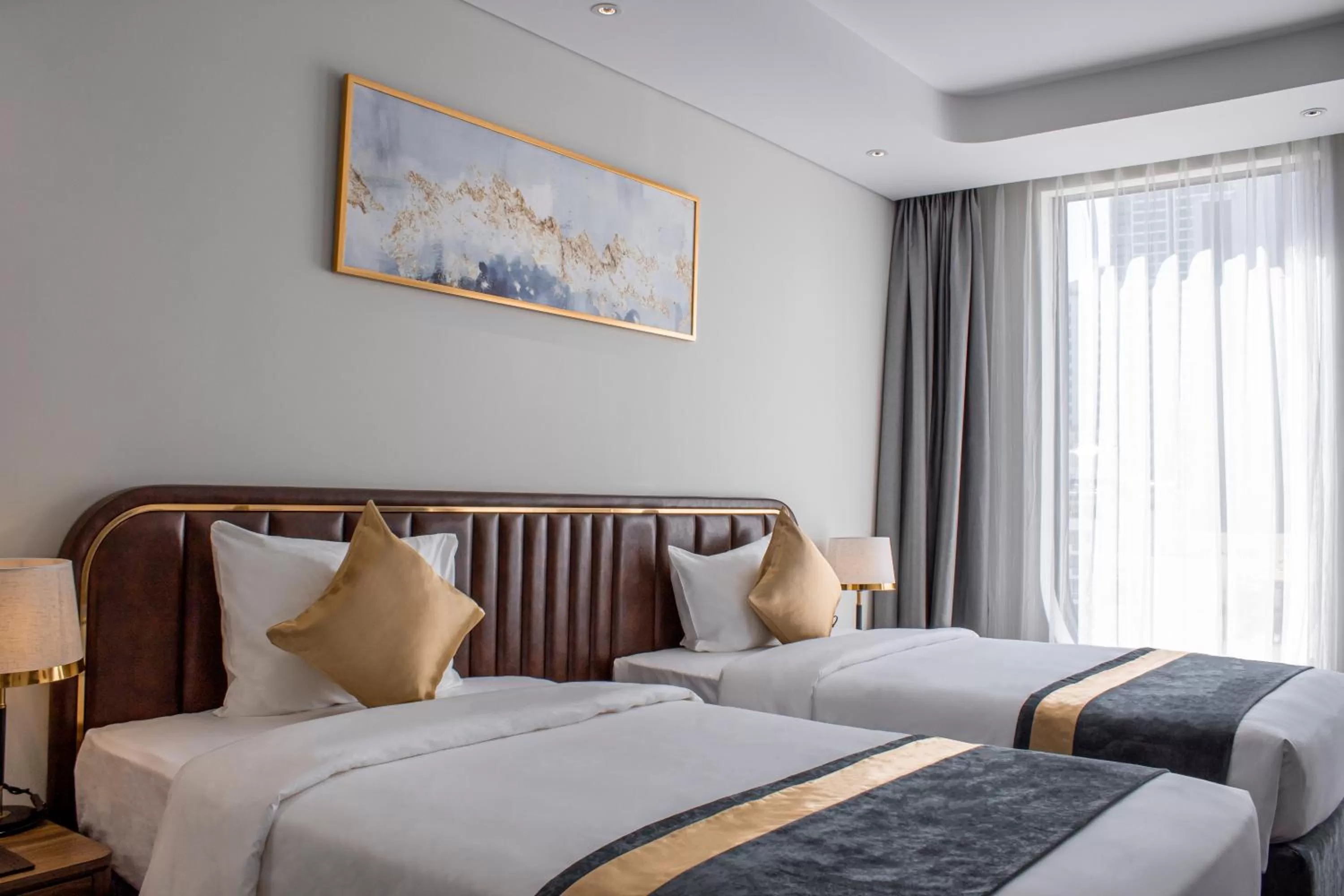 Coffee/tea facilities, Bed in Grand Tourane Nha Trang Hotel