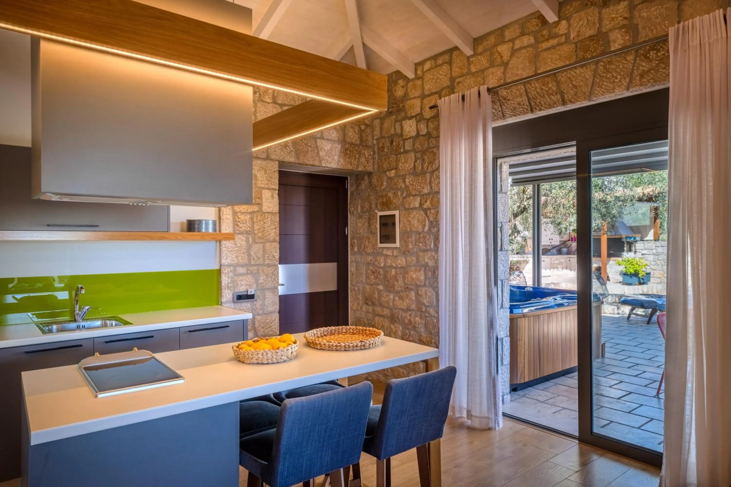 Kitchen or kitchenette in Anthemion Suites and Villas