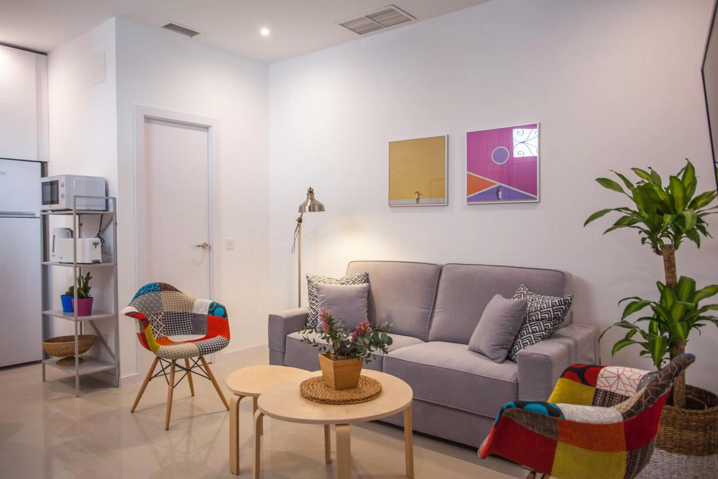 Seating area in Gran Central Suites