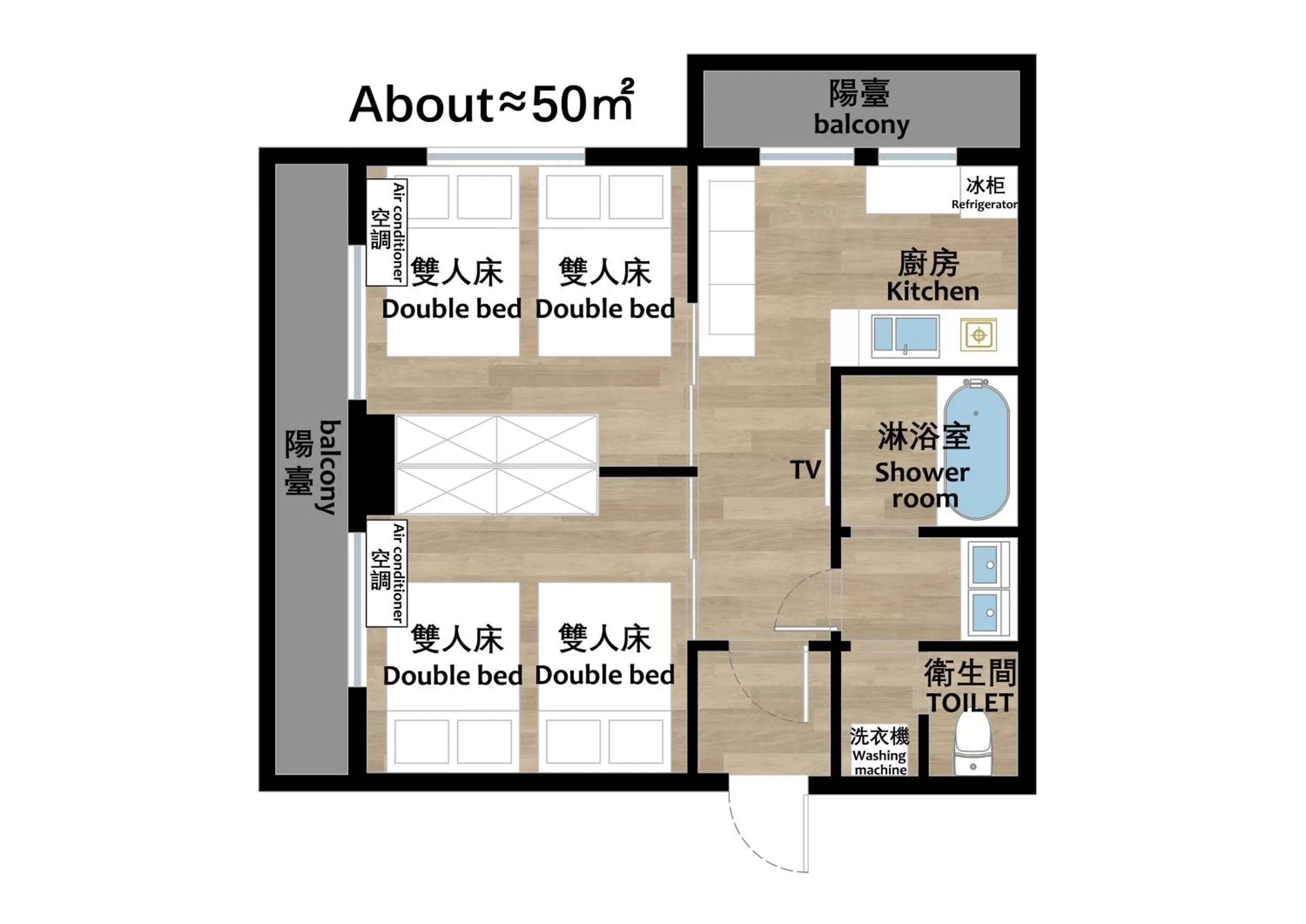 Deluxe Family Room in Ostay Vermillion Namba