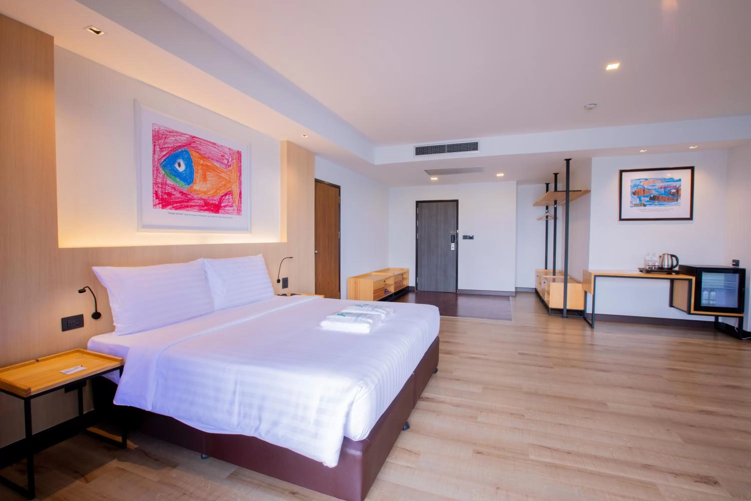 Bed in The Royal River Hotel