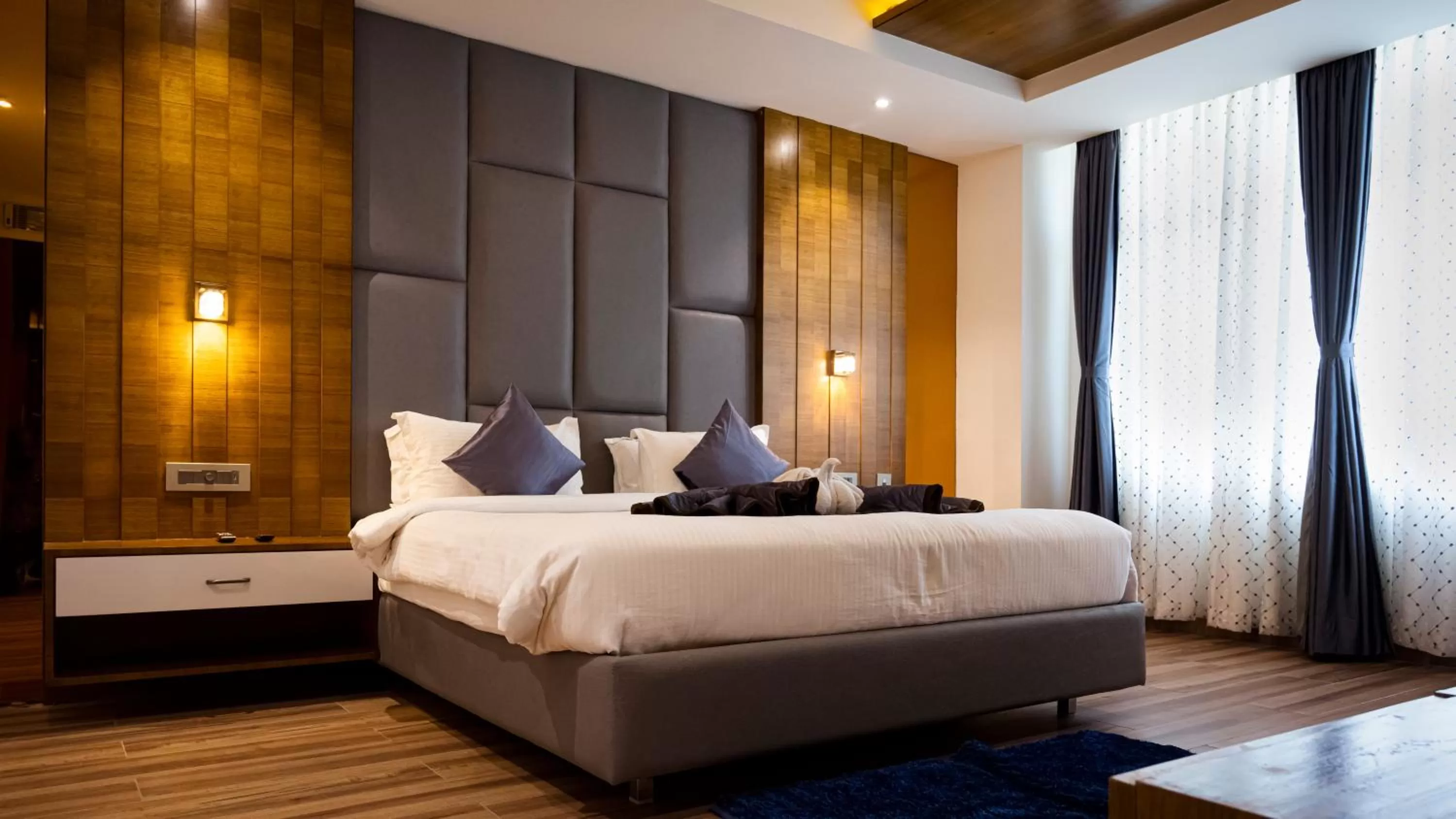 Bedroom, Bed in Sree Fortune Grand, Tadepalli