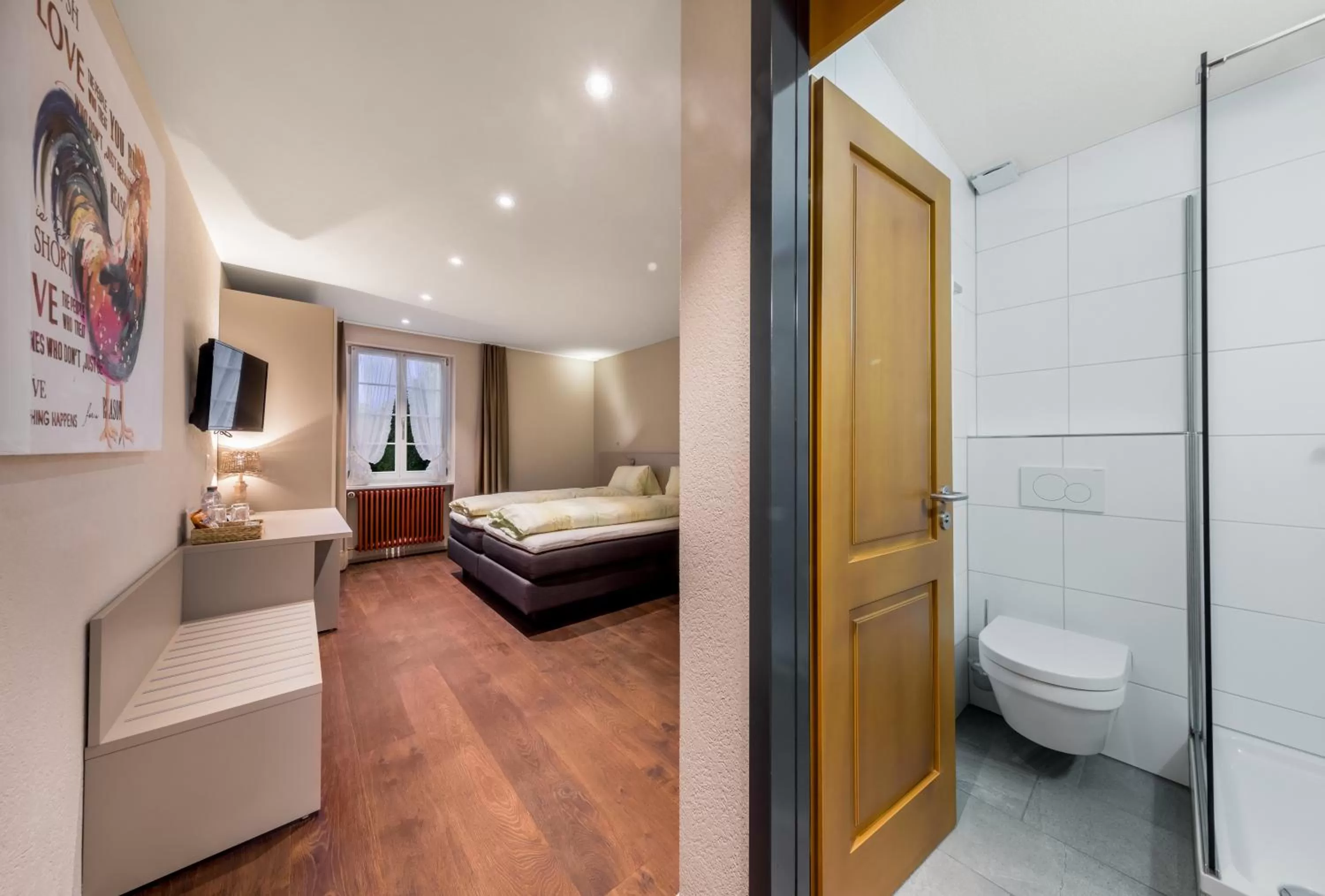 Photo of the whole room, Bed in Hotel Gasthaus Hirschen