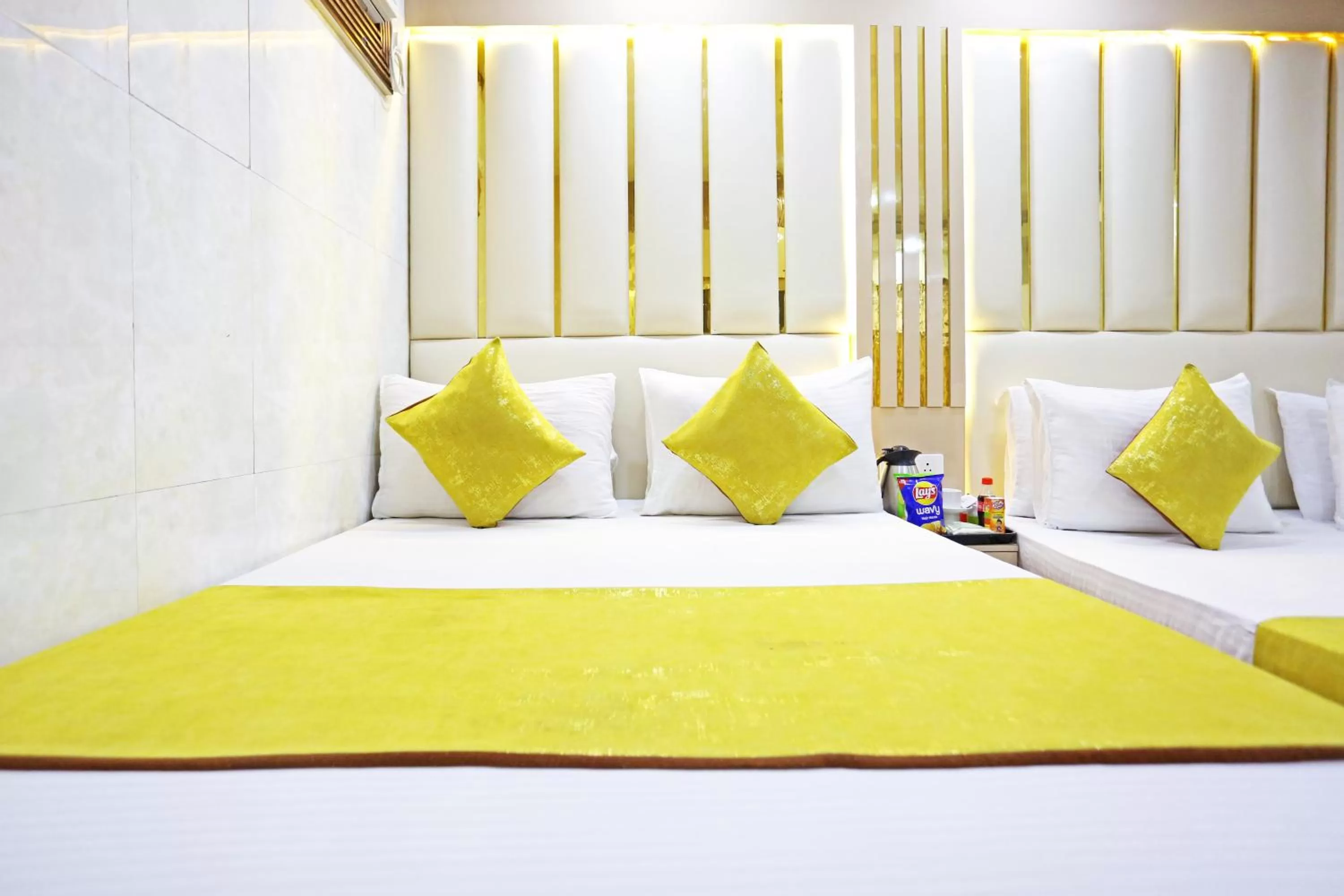 Photo of the whole room, Bed in Hotel Preet Palace -5 Mints Walk From Nizamuddin Railway Station